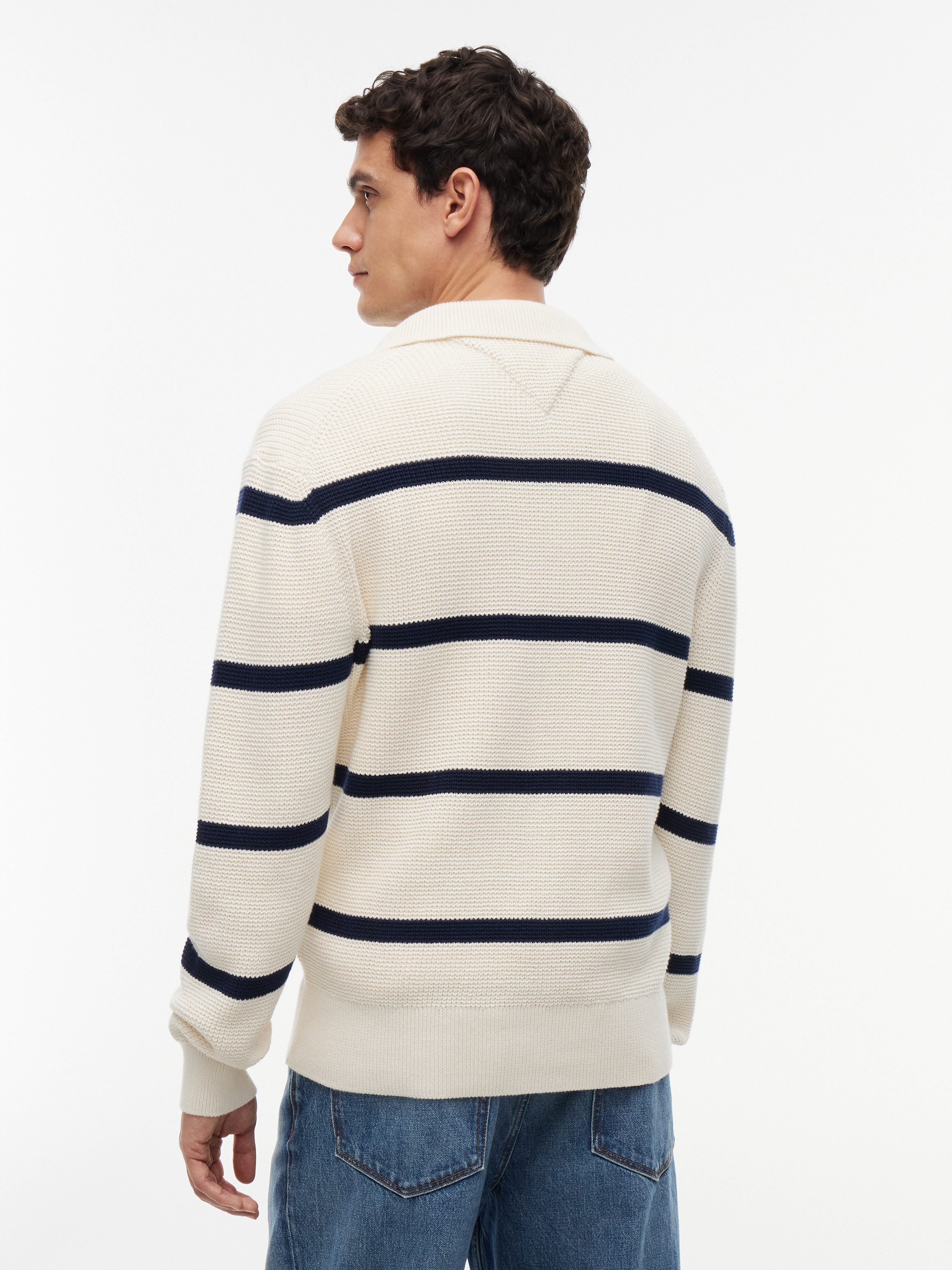 Tommy Hilfiger Polokragenpullover WAFFLE STRUCTURE RUGBY Relaxed Fit