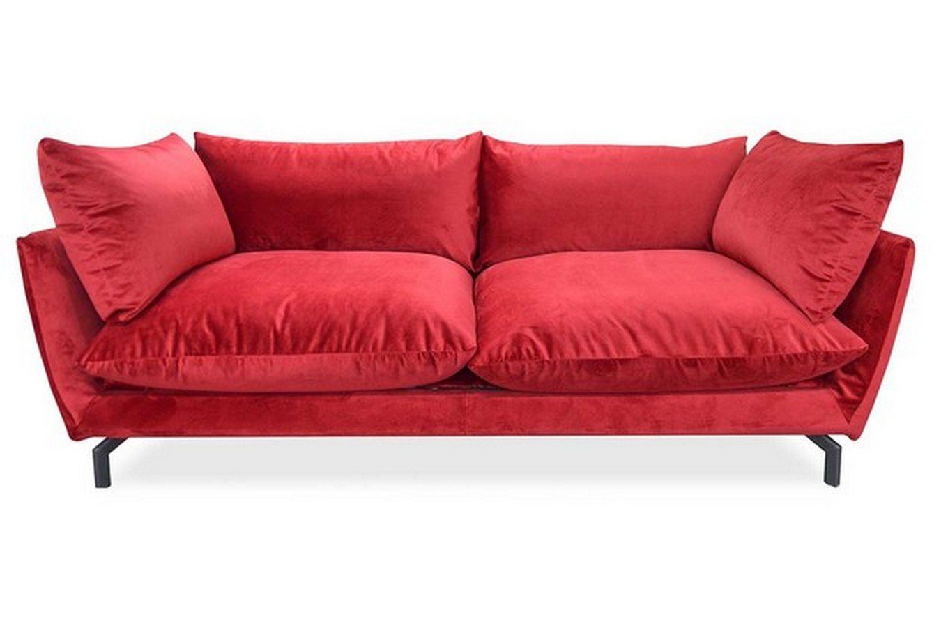 daslagerhaus living 2-Sitzer Sofa Donna 2 Sitzer Samtstoff rot