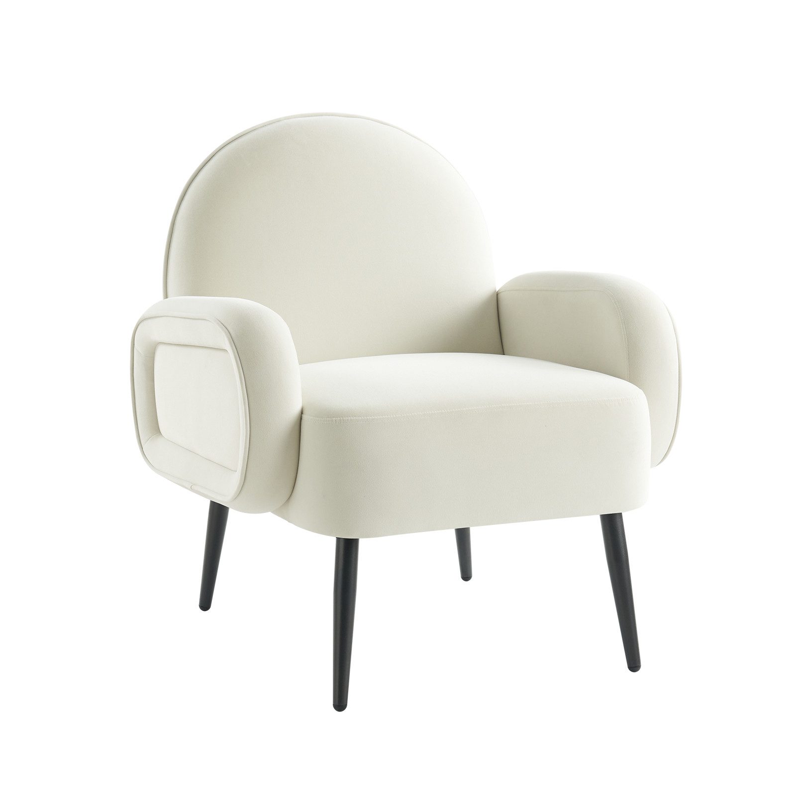 HULALA HOME Polsterstuhl Moderner Samt Sessel, Bequemer Loungesessel mit Metallfüßen (für Wohnzimmer, Schlafzimmer und Balkon), 20D superweiche Schaumstoffpolsterung