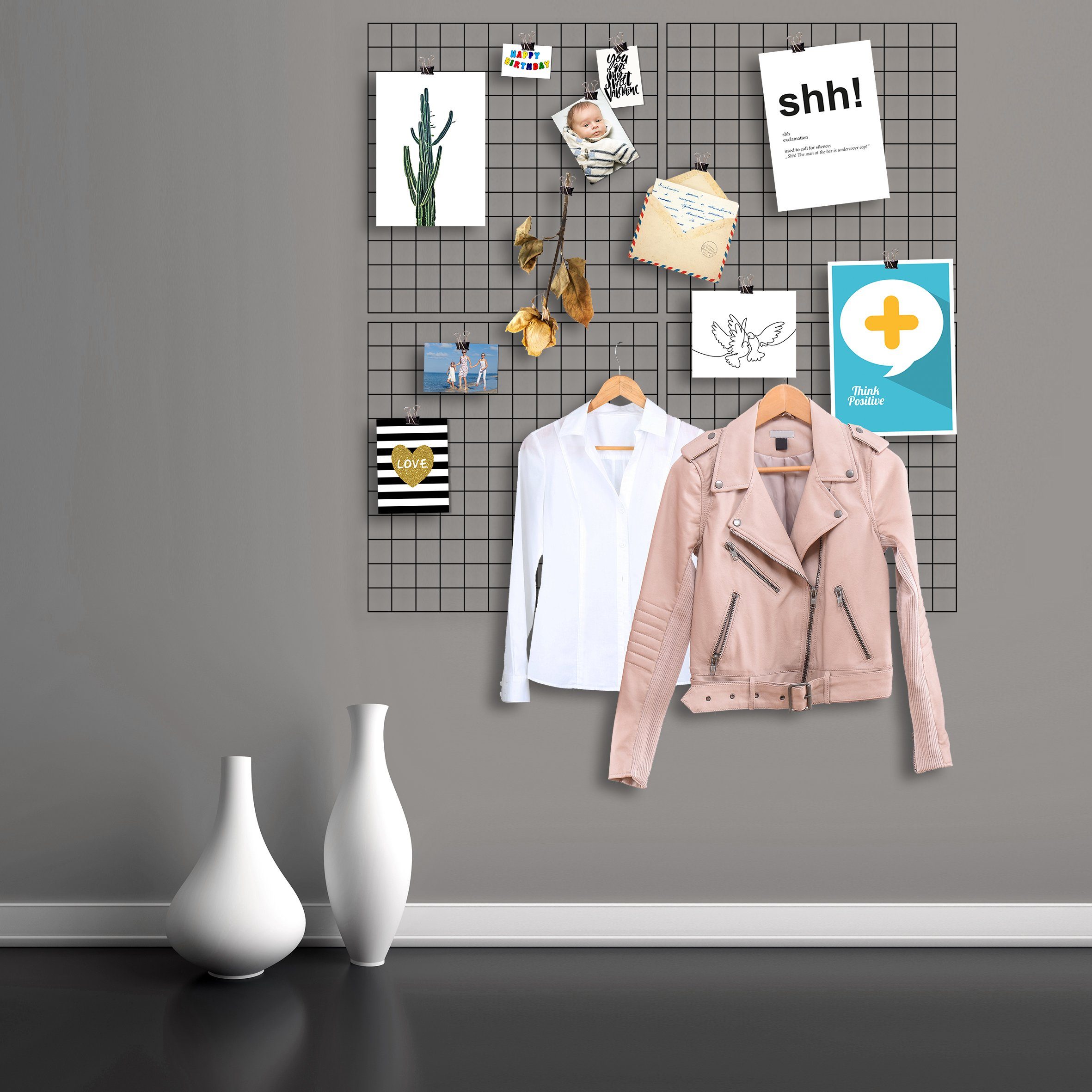 queence Wanddekoobjekt Wandgitter gold grau, weiß, günstig online kaufen