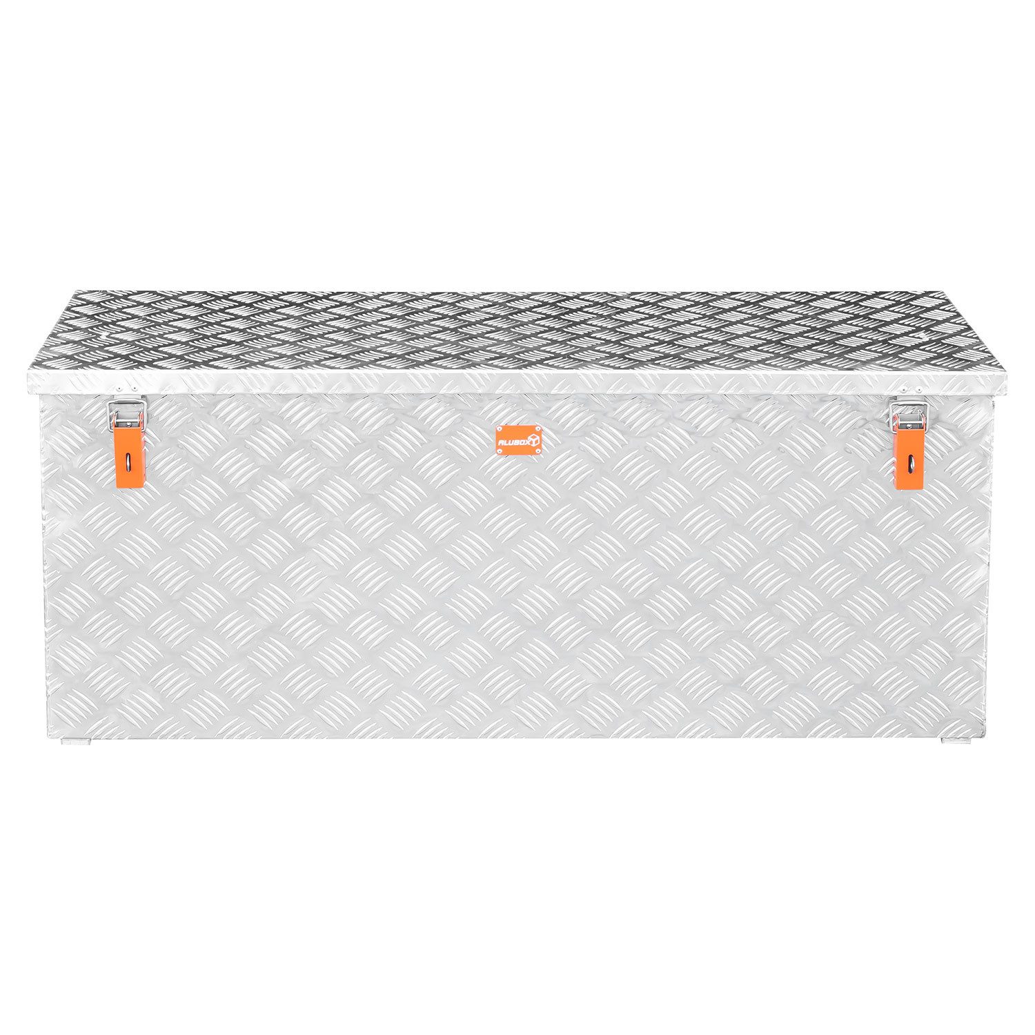 ALUBOX Aufbewahrungsbox aus Aluminiumriffelblech massive Transportkiste (37 Liter), Fangbänder & Gasdruckdämpfer im Deckel – Bild 5 von 5