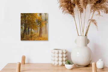 OneMillionCanvasses® Leinwandbild Herbstbäume im nebligen Wald, (1 St), Leinwand Bilder für Wohnzimmer Schlafzimmer