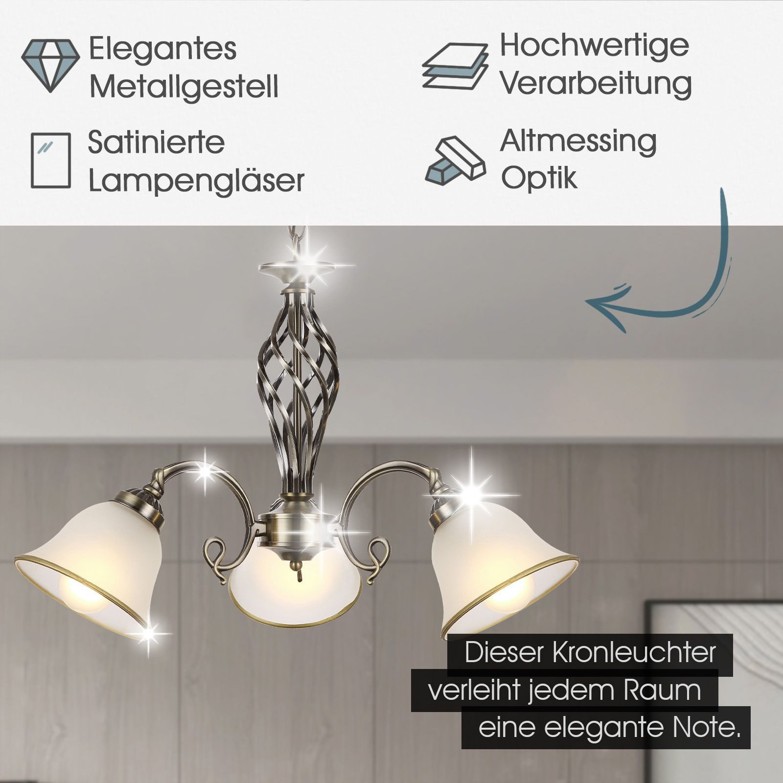 bmf-versand Kronleuchter Kronleuchter Antik Wohnzimmer Hängelampe günstig online kaufen