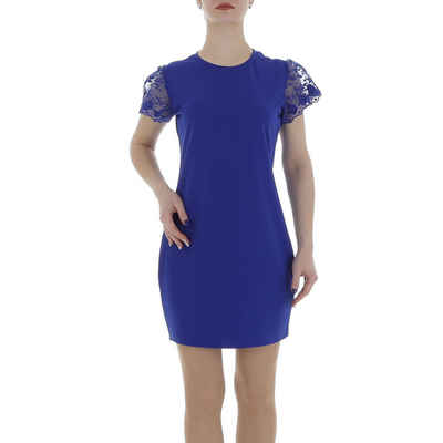 Ital-Design Sommerkleid Damen Freizeit (86164397) Spitze Minikleid in Blau