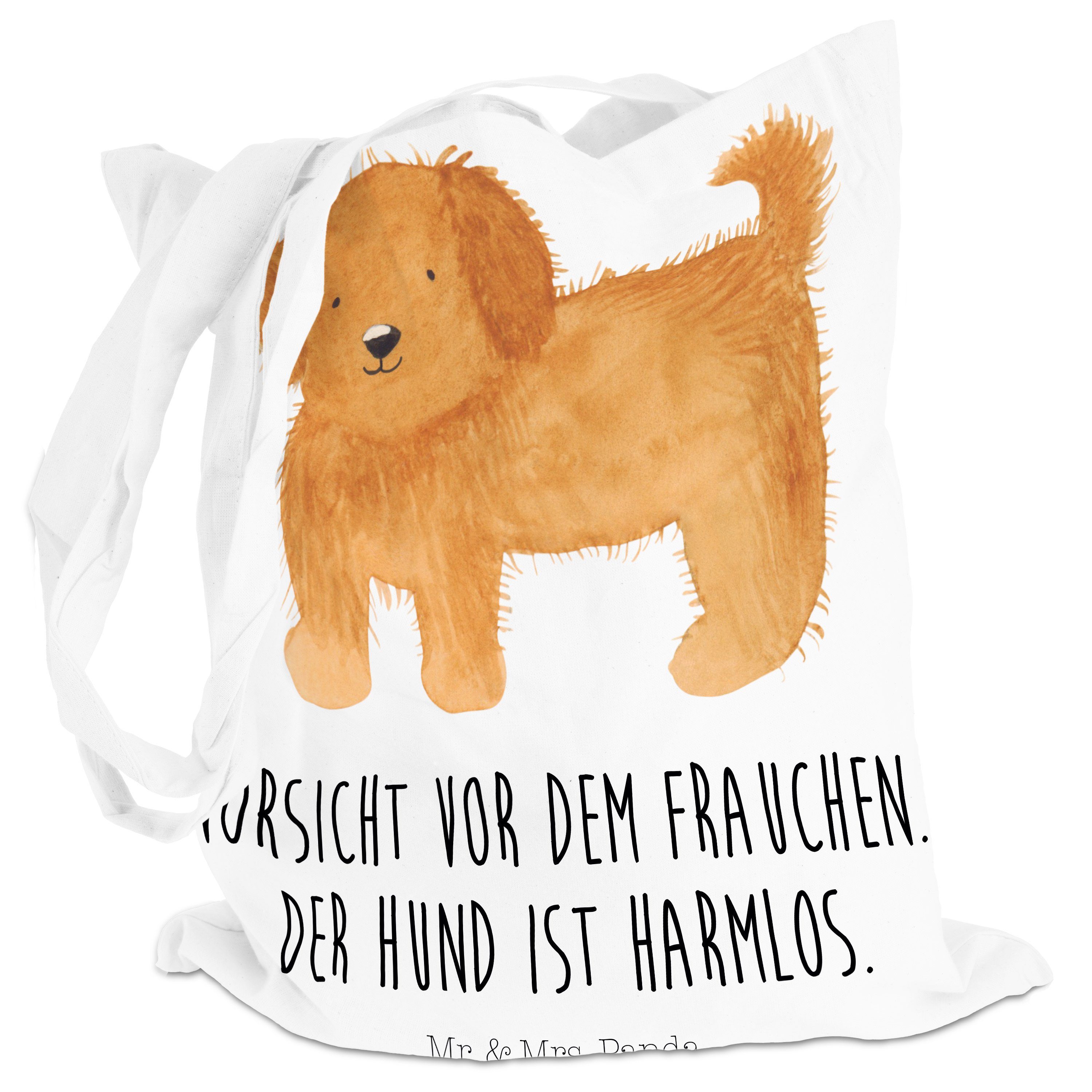 Mr. & Hund Tierliebhaber, Tragetasche Weiß Hunderasse, Geschenk, - Beutelta - flauschig Panda Mrs. (1-tlg)