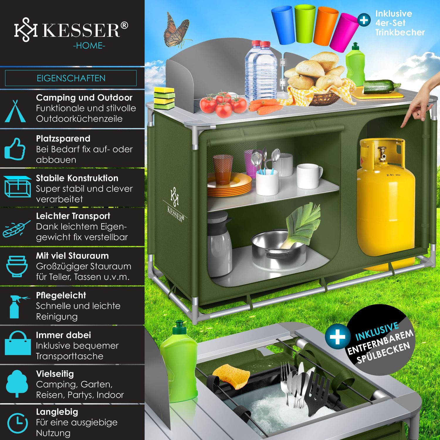 KESSER Campingschrank Campingschrank, Campingküche mit Aluminiumgestell günstig online kaufen