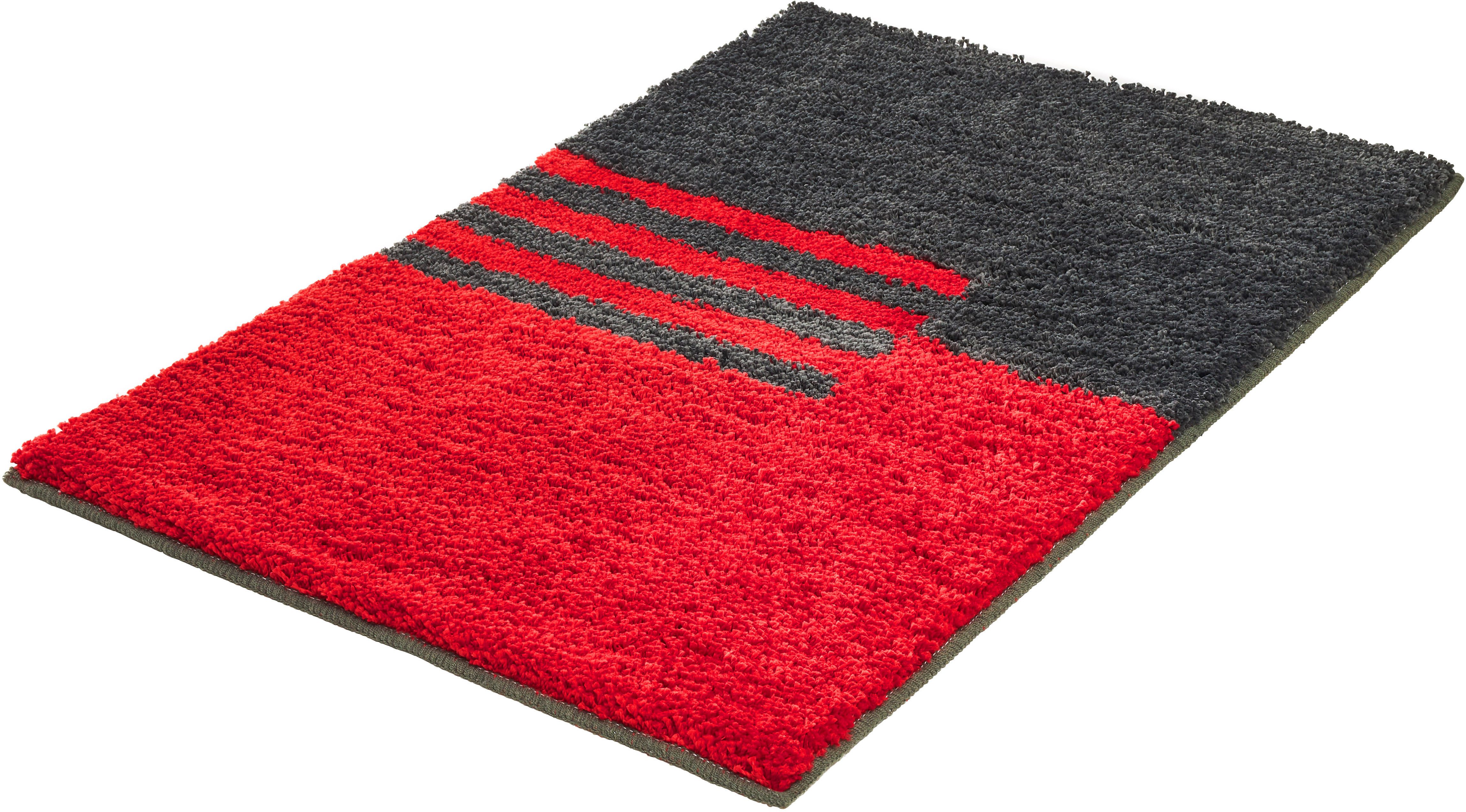 Kleine Wolke Badematte »Dynamic«, Badvorleger, Badezimmer Teppich, Höhe 20 mm, rutschhemmend beschichtet, fußbodenheizungsgeeignet, Polyester, rechteckig, Badteppich, modernes geometrisches Design