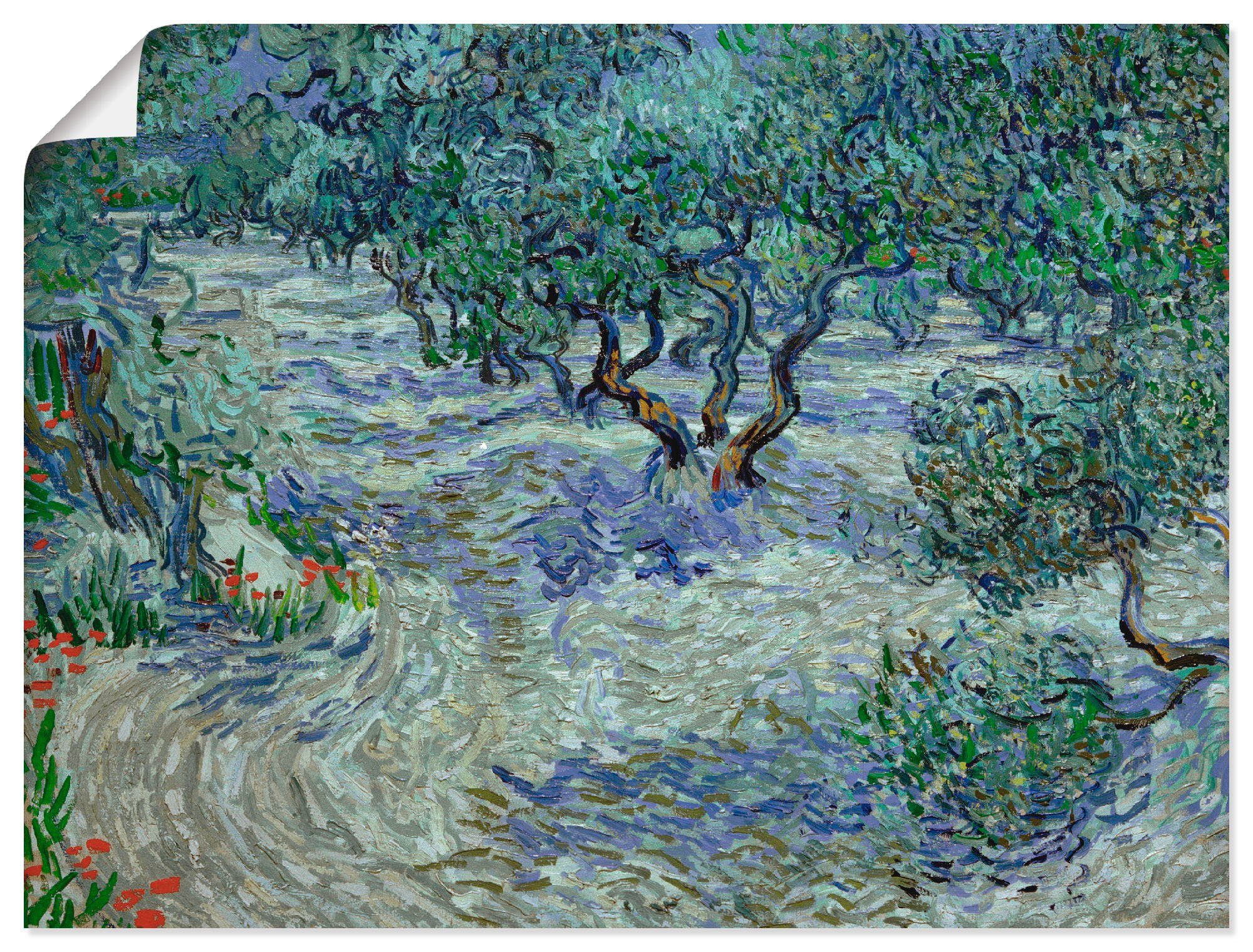 Artland Poster Olivenhain. 1889, Wiesen & Bäume (1 St), ohne Rahmen