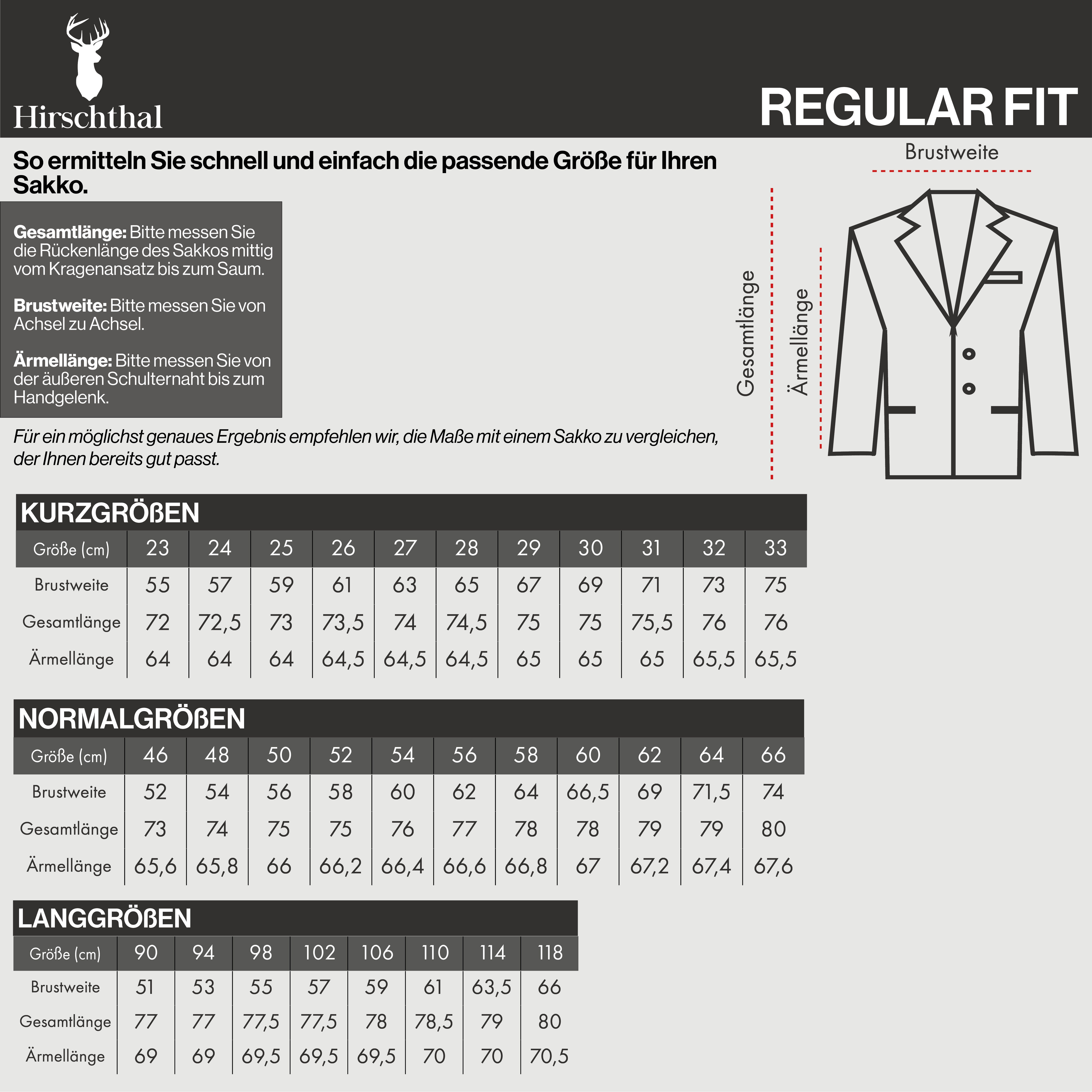 Hirschthal Anzugsakko Herren 2-Knopf Business Sakko Regular-Fit in klassischem Design, mit Kleidersack