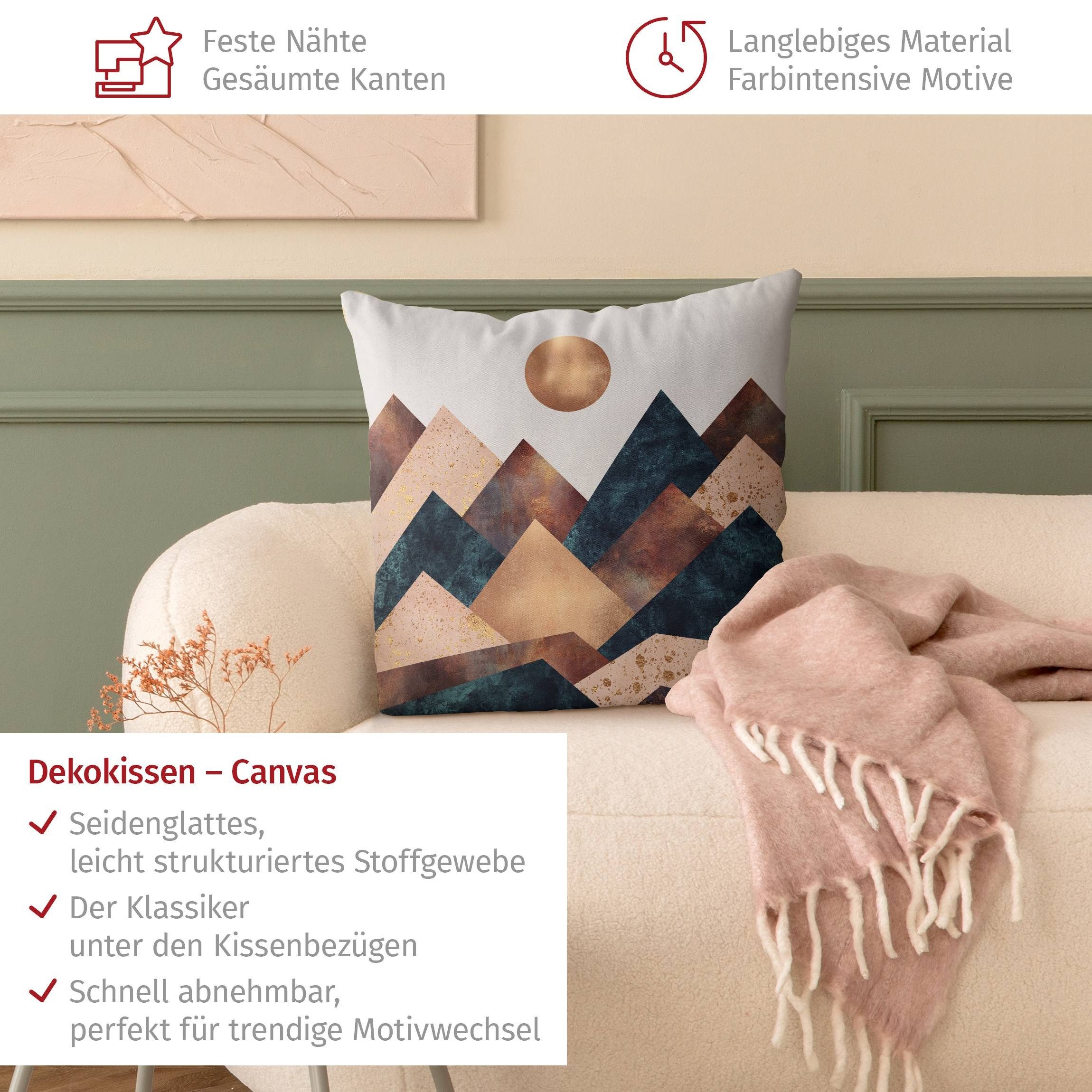 Bilderdepot24 Dekokissen drinnen Kissenhülle/ Sofakissen/ Zierkissen Kissenhülle gold originell, Bezug Aquarell mit / ohne Füllung Zierkissen Outdoor Sofa Bett