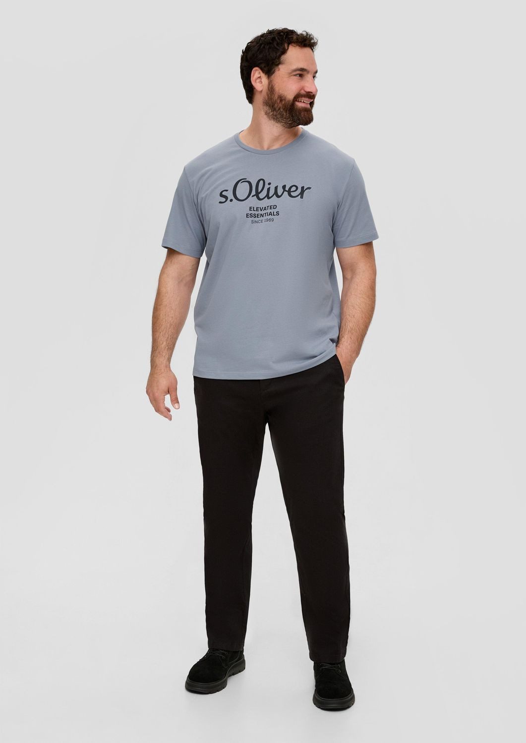 s.Oliver T-Shirt Big Size (2-tlg) Rundhals, kurzarm, Logo-Aufdruck