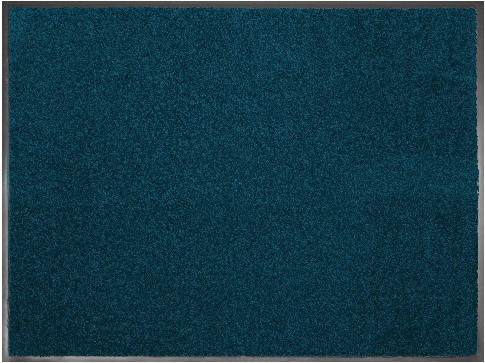 Fußmatte CLEAN, Primaflor-Ideen in Textil, rechteckig, Höhe: 8,5 mm, Schmutzfangmatte, große Farbauswahl, waschbar blau