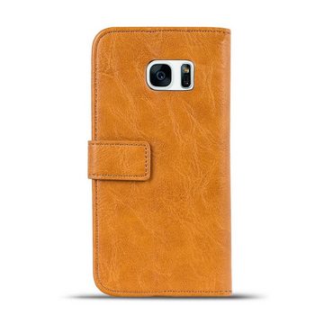 CoolGadget Handyhülle Retro Klapphülle für Samsung Galaxy S7 Edge 5,5 Zoll, Schutzhülle Wallet Case Kartenfach Hülle für Samsung Galaxy S7 Edge