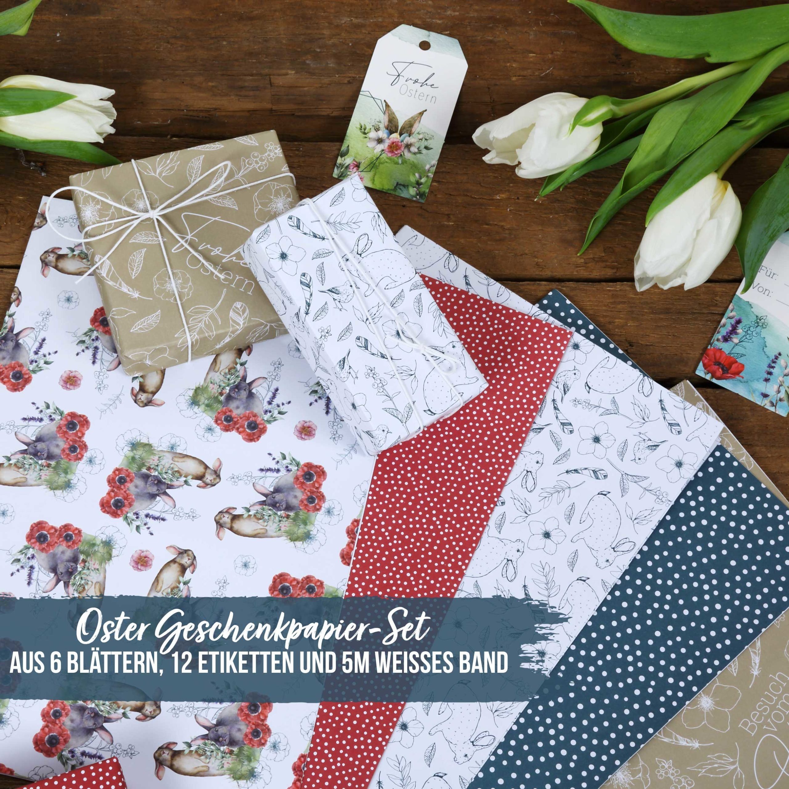 PAPIERDRACHEN Geschenkpapier Geschenkpapier Set 1 zu Ostern