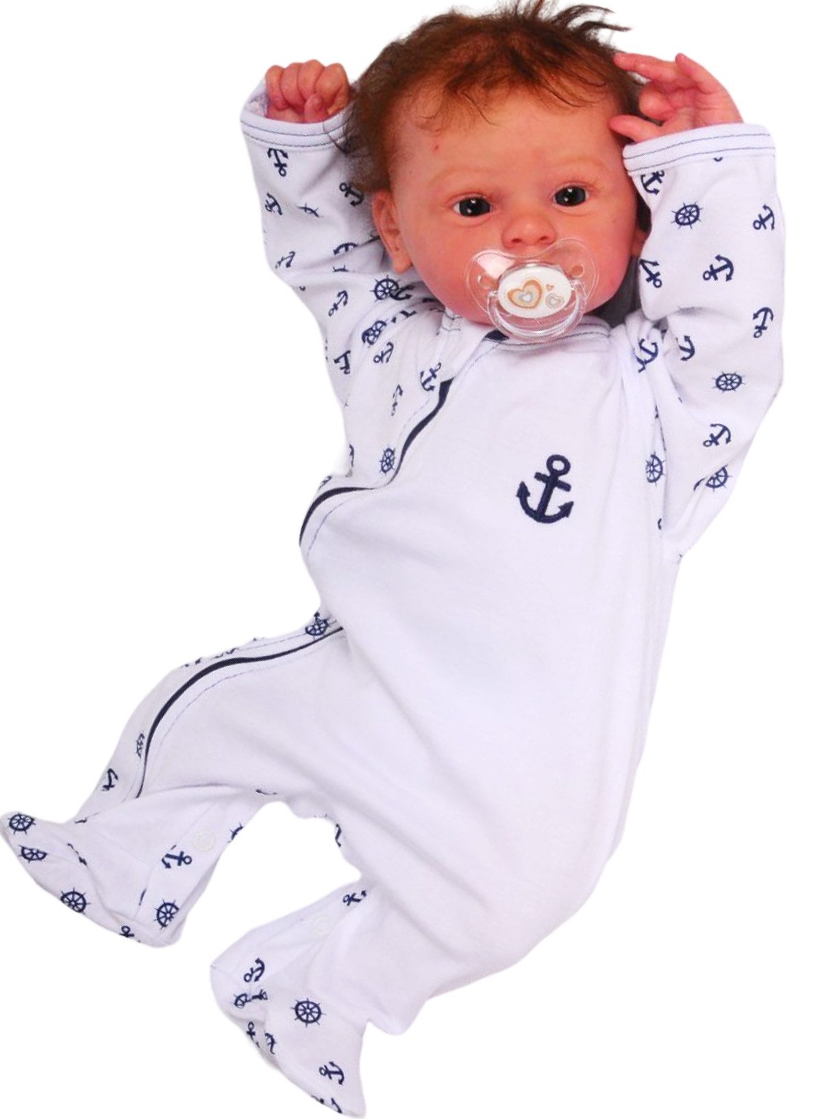 La Bortini Strampler Baby Schlafanzug Overall mit Kratzschutz in Weiß unisex (Einteiler für Neugeborene) aus Baumwolle, 44 50 56 62 68 74 80 86 92 98 104