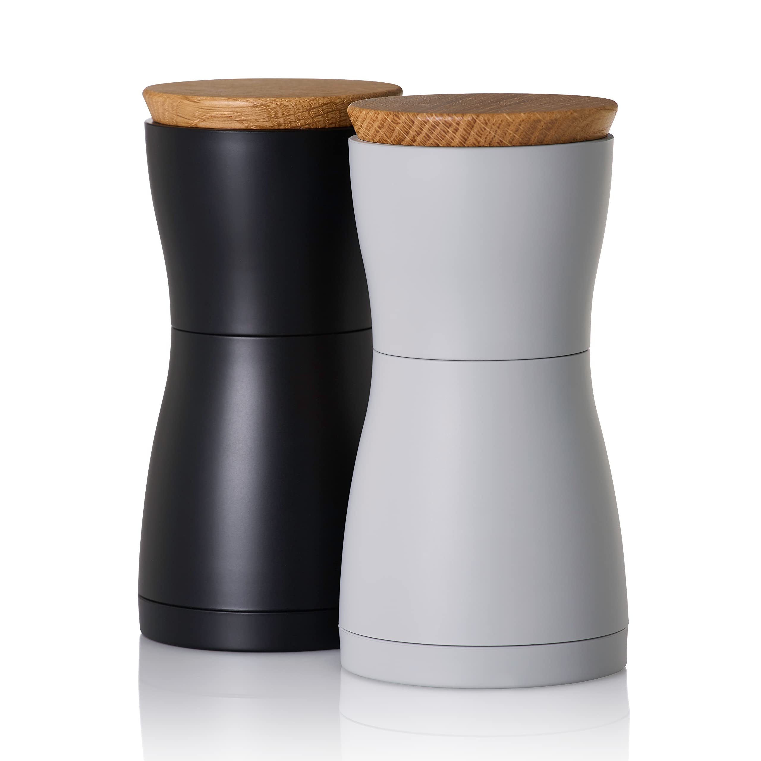 AdHoc Salz-/Pfeffermühle Set aus 2 Мельницы для специй TWIN manuell, (2 Stück), Hochwertiges Keramik-Mahlwerk, modernes Design