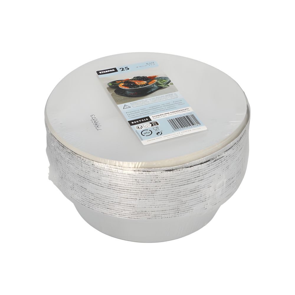 PAPSTAR Einwegschale 500 x Alu + Einlegedeckel PP-beschichtet rund 0,77 l Ø 18,2 cm 4 cm, Aluminium / Pappe, PP-beschichtet