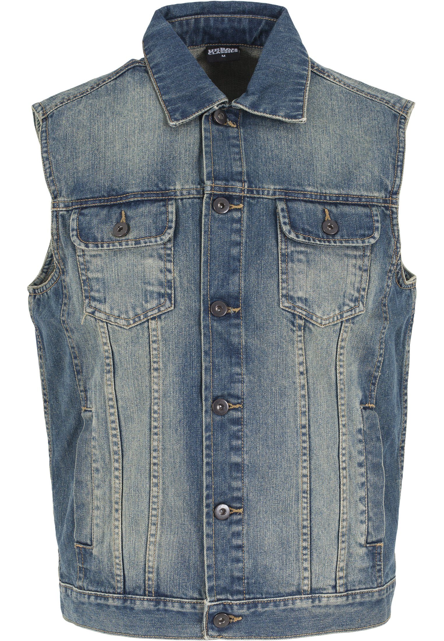 URBAN CLASSICS Jerseyweste Herren Denim (1-tlg) lightblue Vest