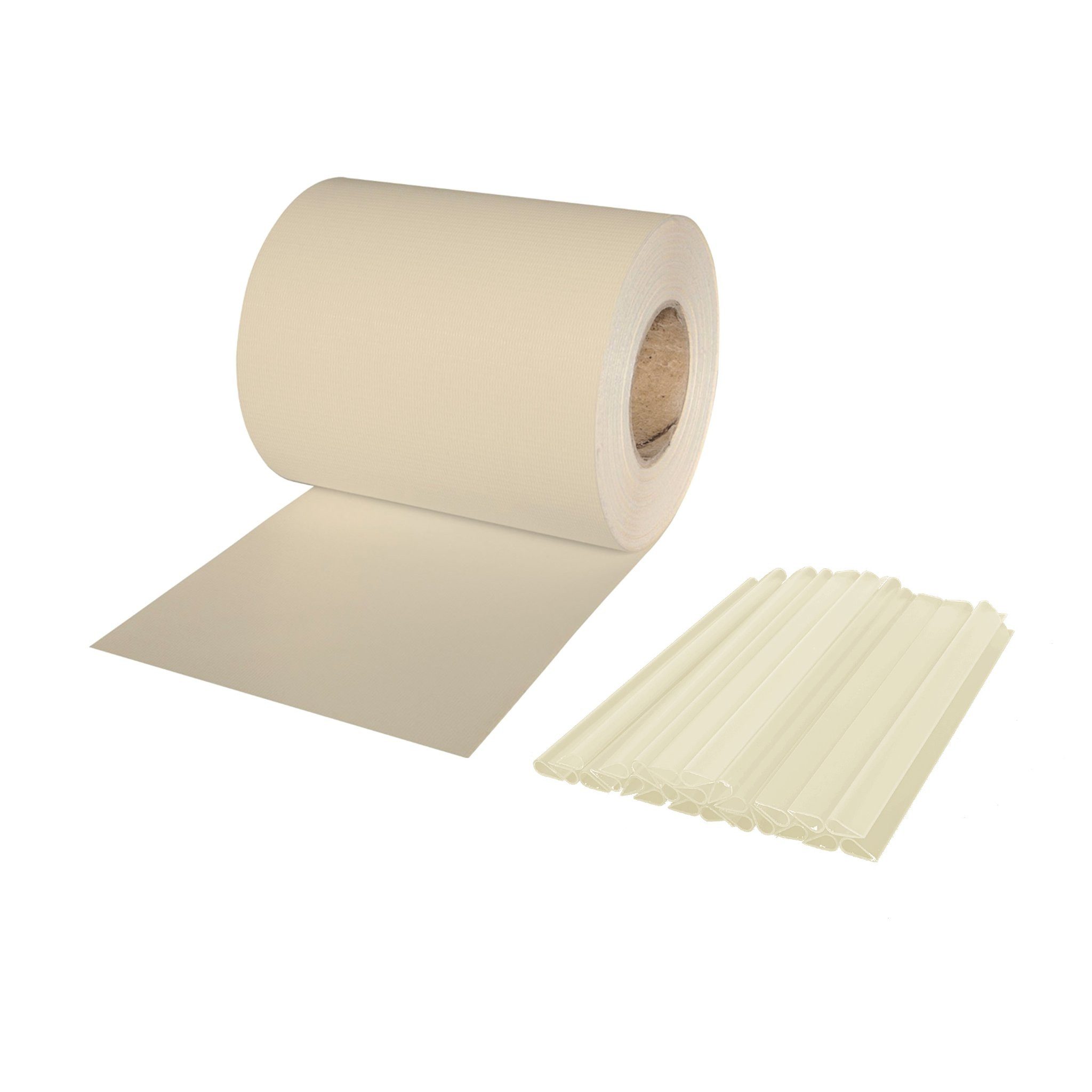 jarolift Sichtschutzstreifen PVC Sichtschutzstreifen Soft, 19 cm x 40 m, creme, (Packung, 1-St., inkl. 25 Befestigungsclips), inkl. 25 Befestigungsclips, langlebig, witterungsbeständig