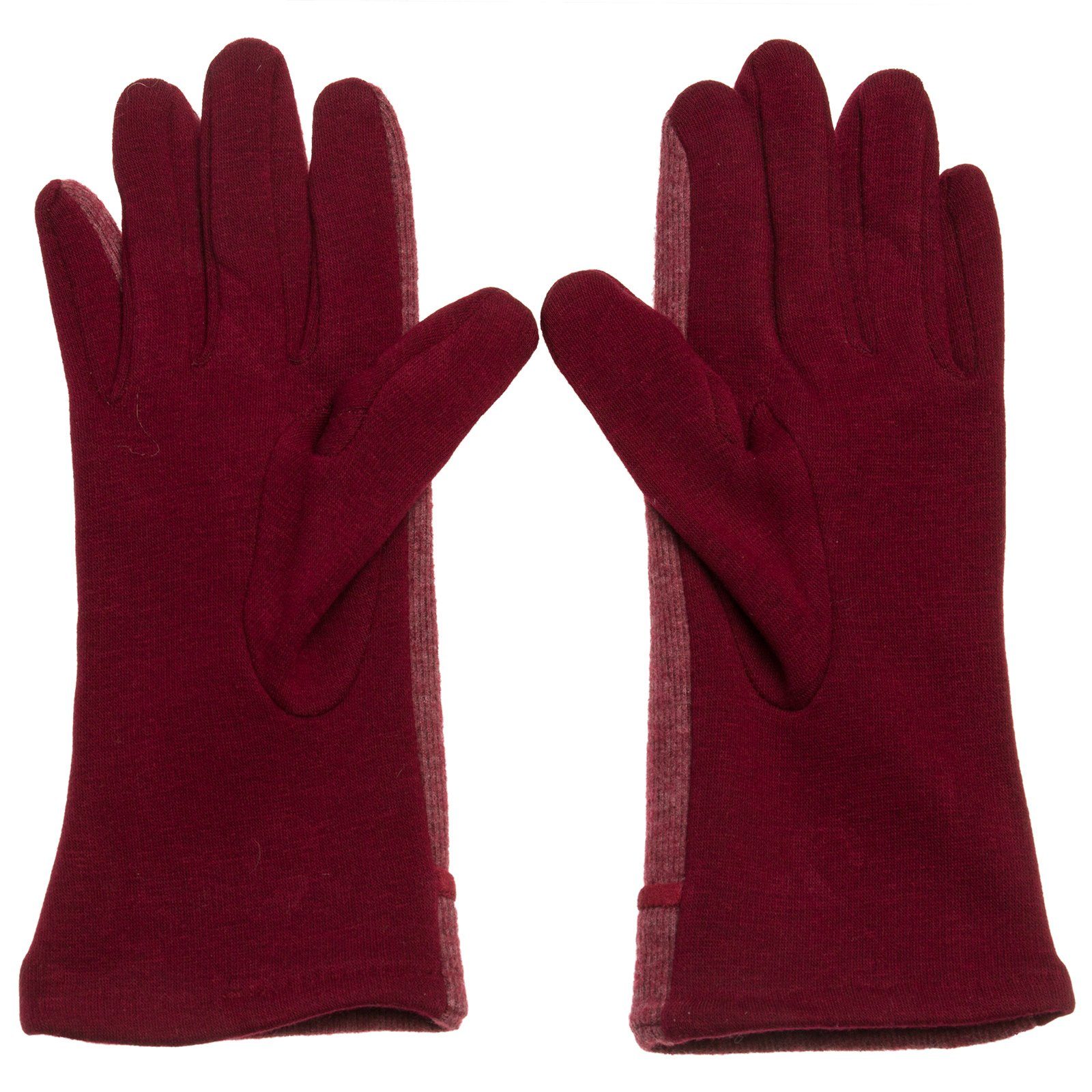 Handschuhe rot elegante Damen GLV010 Strickhandschuhe Caspar mit Retro Zierknöpfen