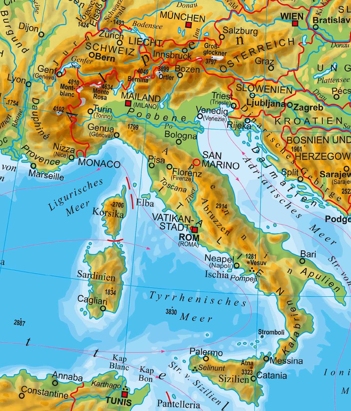 STIEFEL Poster Europa physisch, 95 x 66 cm