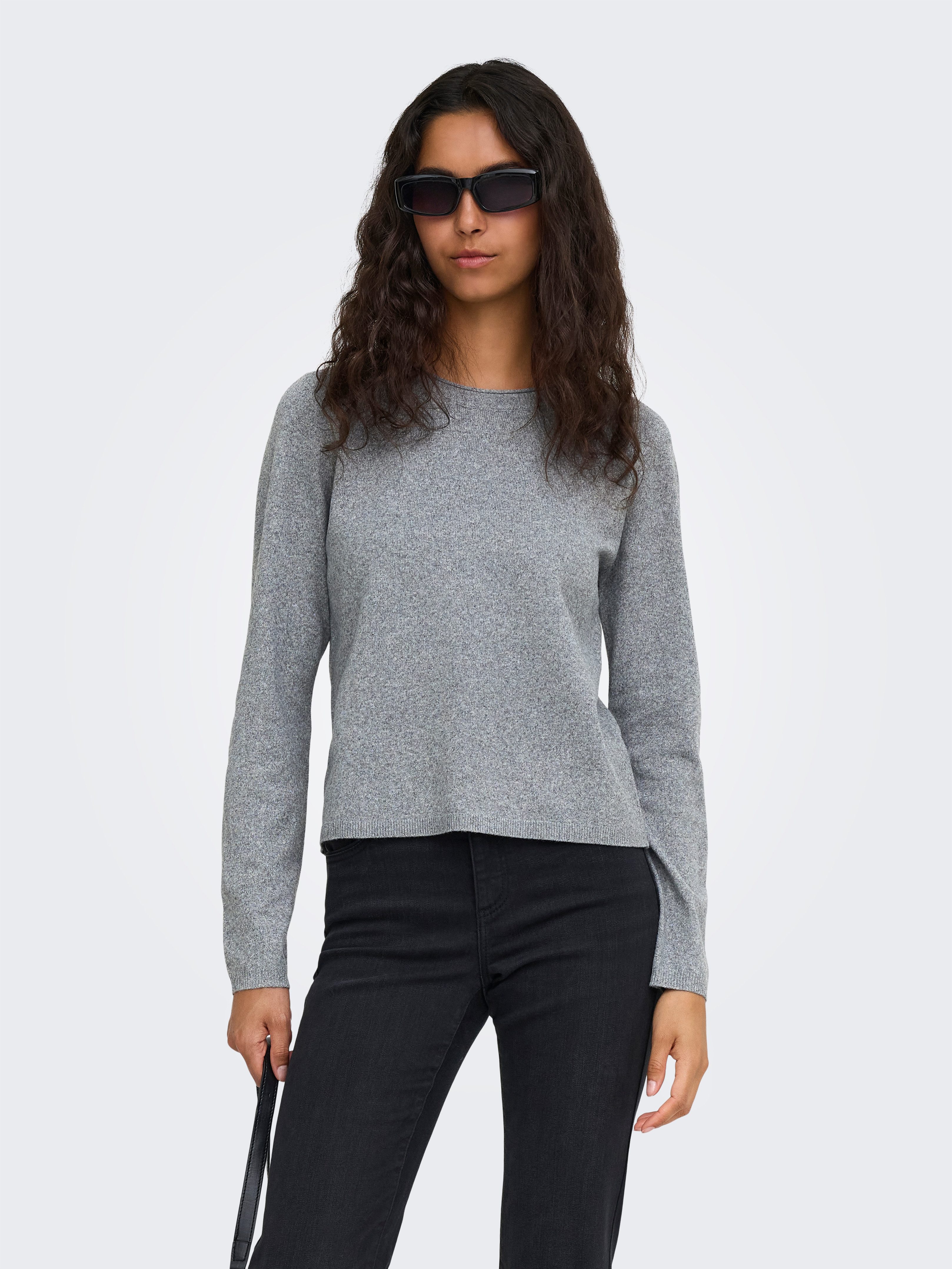 ONLY Strickpullover ONLLOYAL LS ONECK KNT NOOS Materialmix