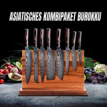 Küchenkompane Messer-Set Messerset mit magnetischem Messerblock 8-teiliges Küchenmesser Set (2-tlg)