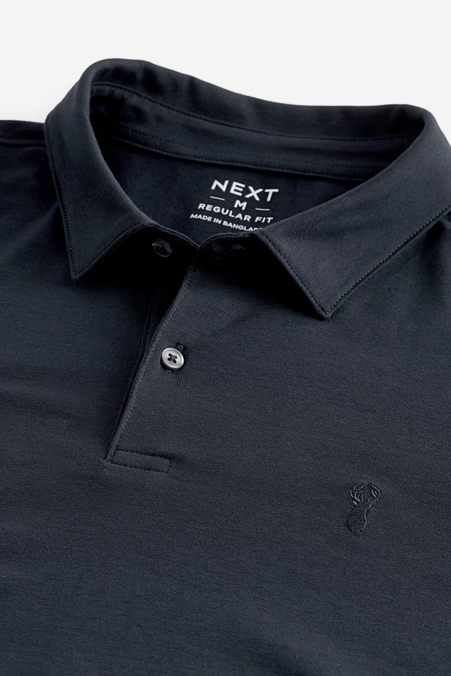 Next Navy Blue aus Langärmeliges Jersey (1-tlg) Langarm-Poloshirt Poloshirt