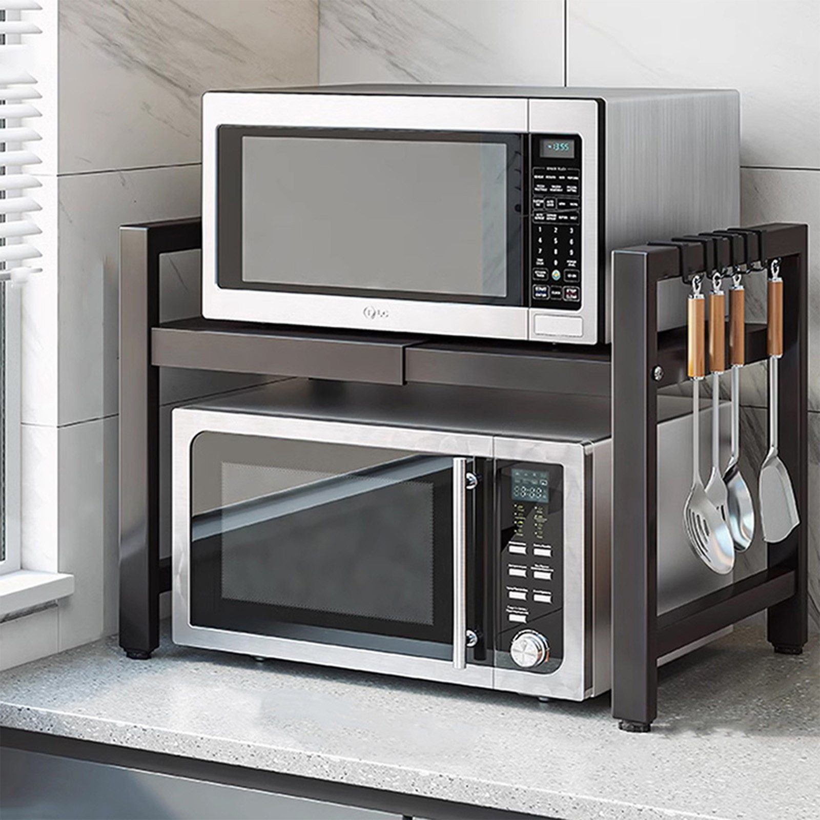 REDOM Küchenregal Mikrowellenregal ausziehbar Ablageregal, 2-Stufiges günstig online kaufen
