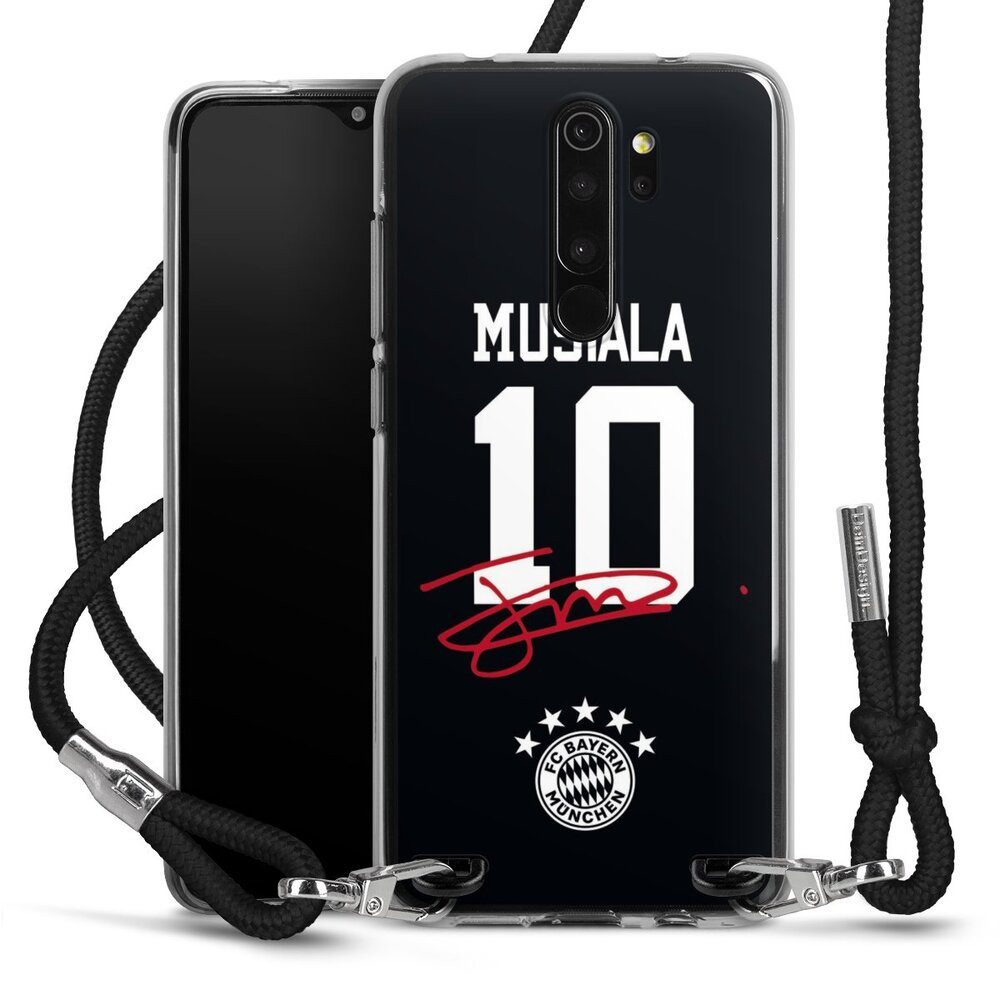 DeinDesign Handyhülle FC Bayern München Jamal Musiala FCB Musiala 10, Xiaomi Redmi Note 8 Pro Handykette Hülle mit Band Case zum Umhängen