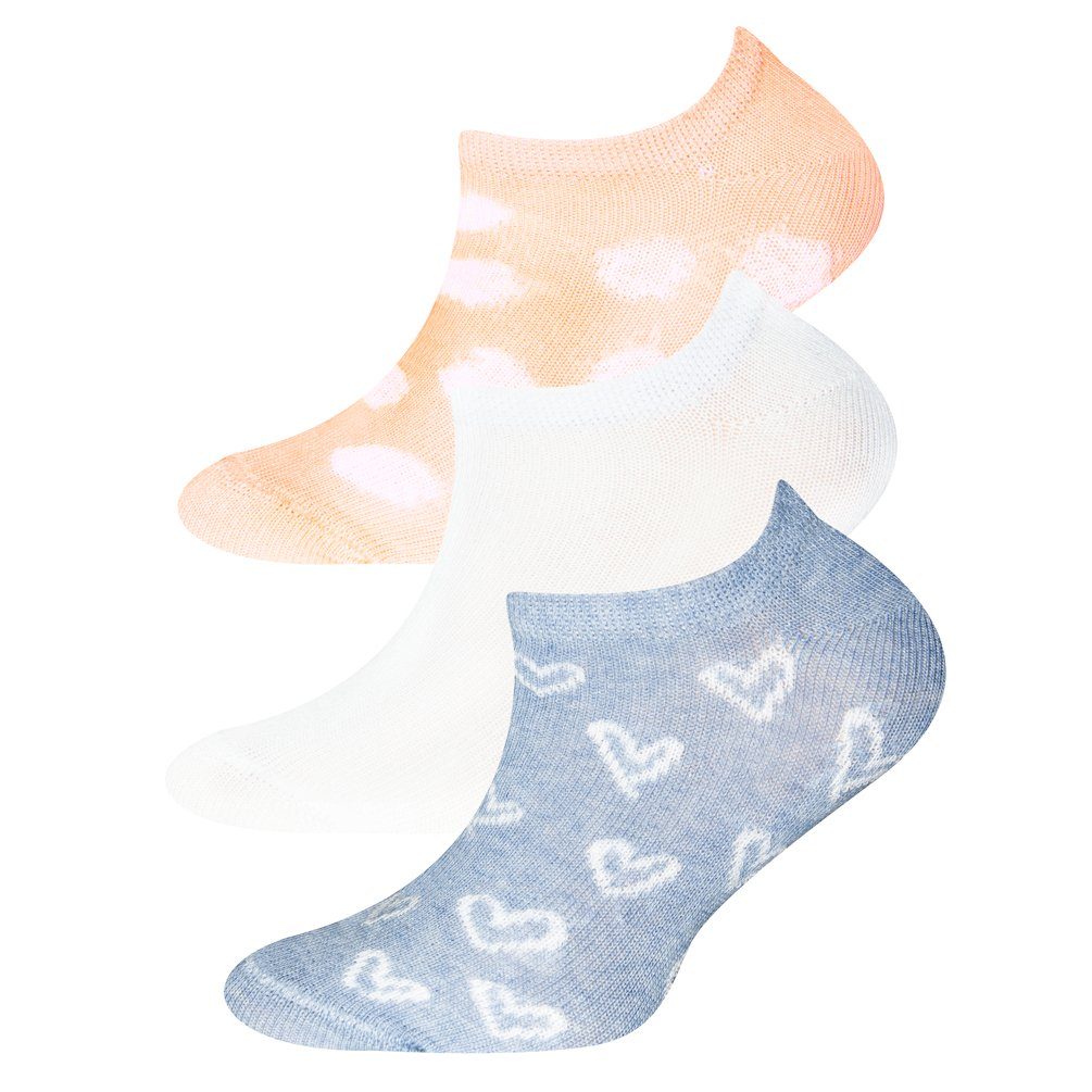 Ewers Sneakersocken Ewers Mädchen Sneaker Strümpfe Söckchen 3er Pack Herz Punkte (3-Paar)