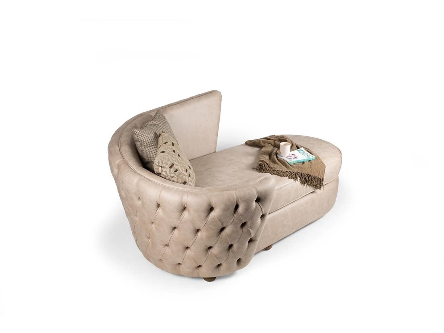 Xlmoebel Chaiselongue XLMOEBEL Chaiselongue aus Holz in elegantem Beige, Chaiselongue 1 Teile, Made in Europa
