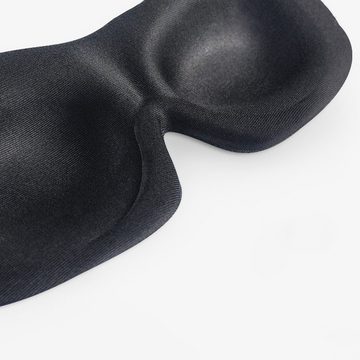 AquaBreeze Schlafmaske Schlafmaske für Männer & Frauen, 3D Schlafbrille Nachtmaske, 1-tlg., Memory Schaum Augenabdeckung, Schwarz