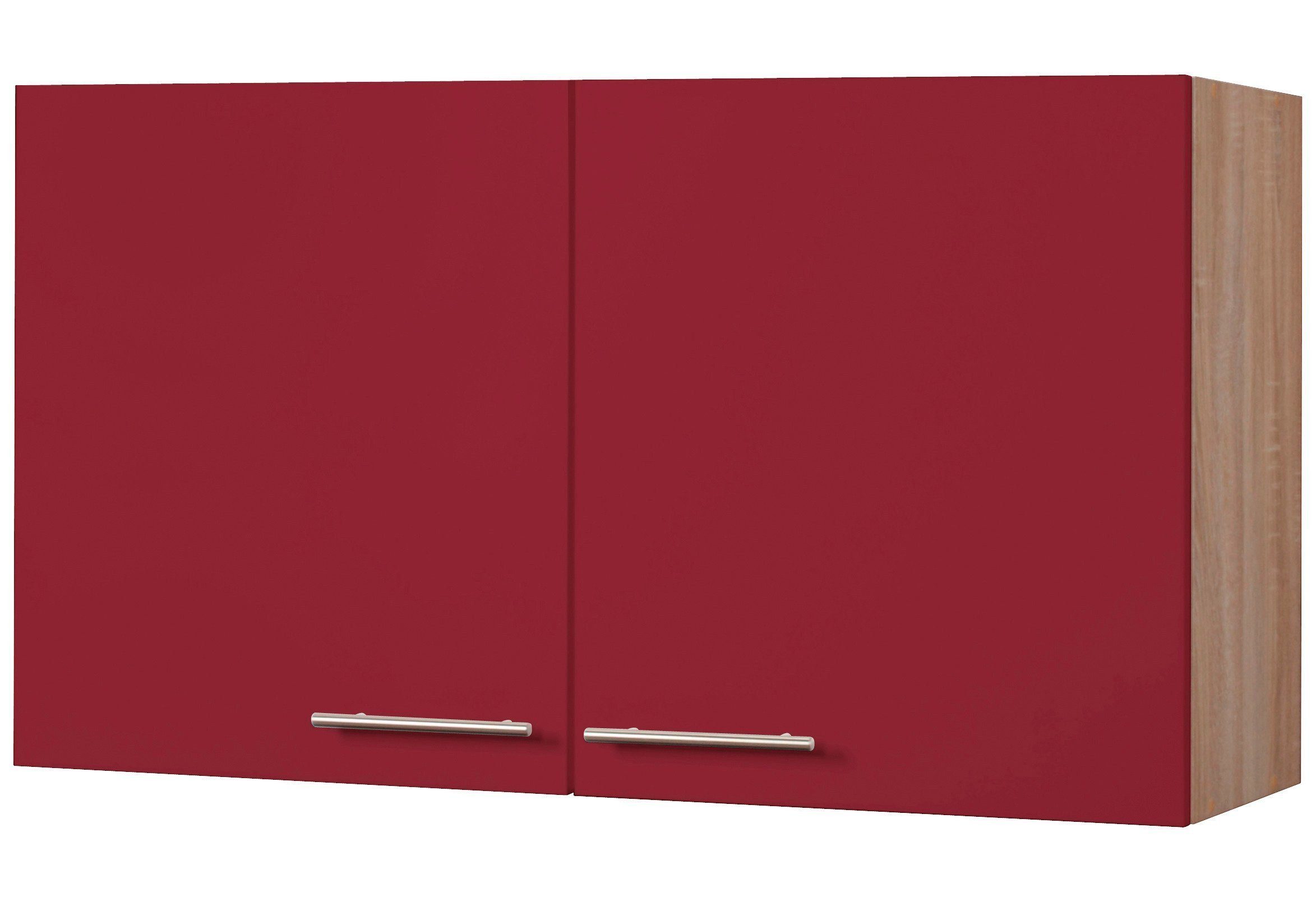 wiho Küchen Hängeschrank Montana 100 cm breit Burgund/Eichefarben