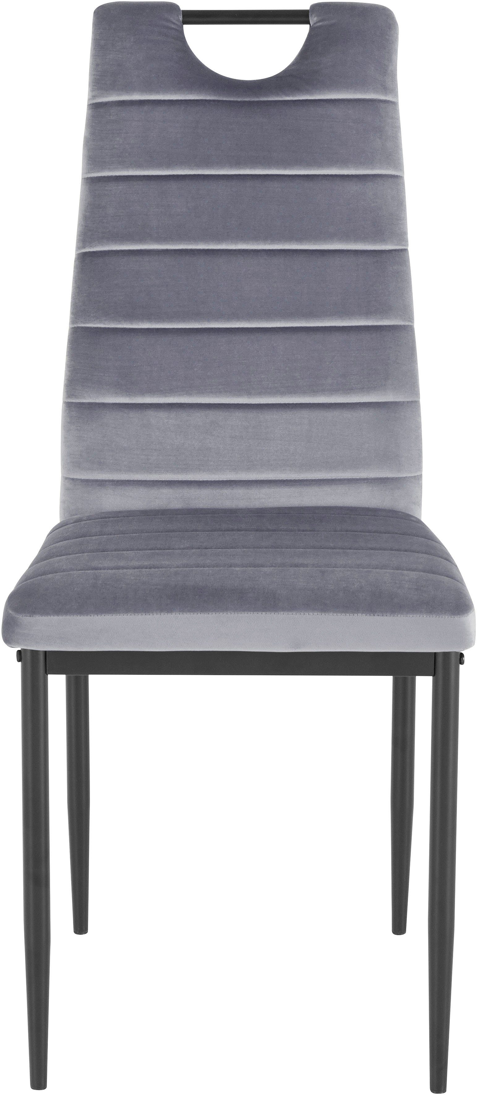 OTTO home Esszimmerstuhl (Set, 4 St), (2 oder 4 Stück) mit Samtbezug, Rückenlehne mit Griff zum Zurückziehen