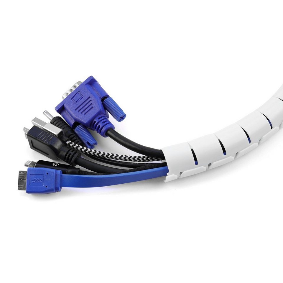 TPFNet Kabelkanal (Spiral Kabelschlauch - Kabelorganizer -  Kabelmanagement), unterschiedliche Längen, Farben und Durchmesser -  Zuschneidbar