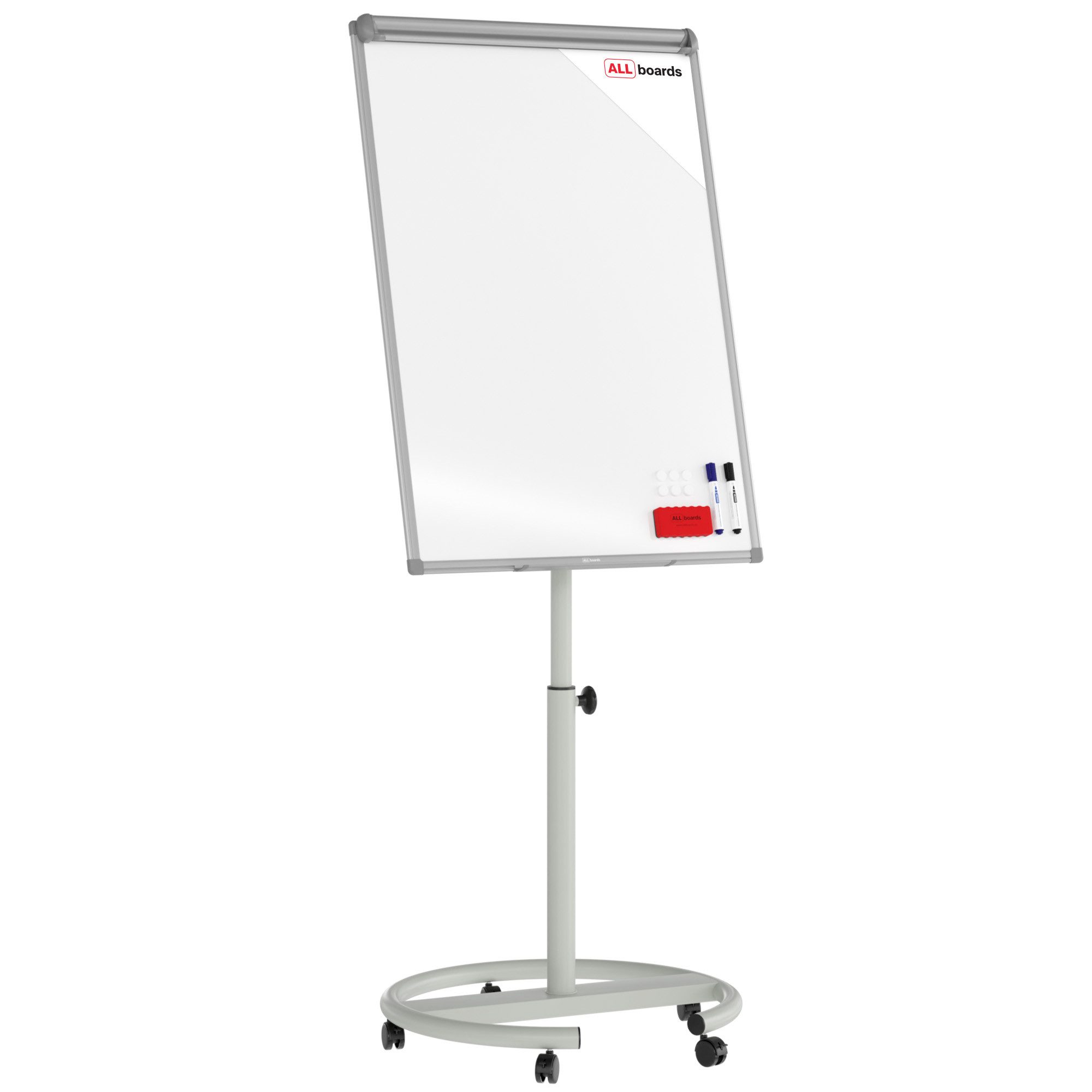 ALLboards Magnettafel Mobiles magnetisches Whiteboard-Flipchart 100×70 cm