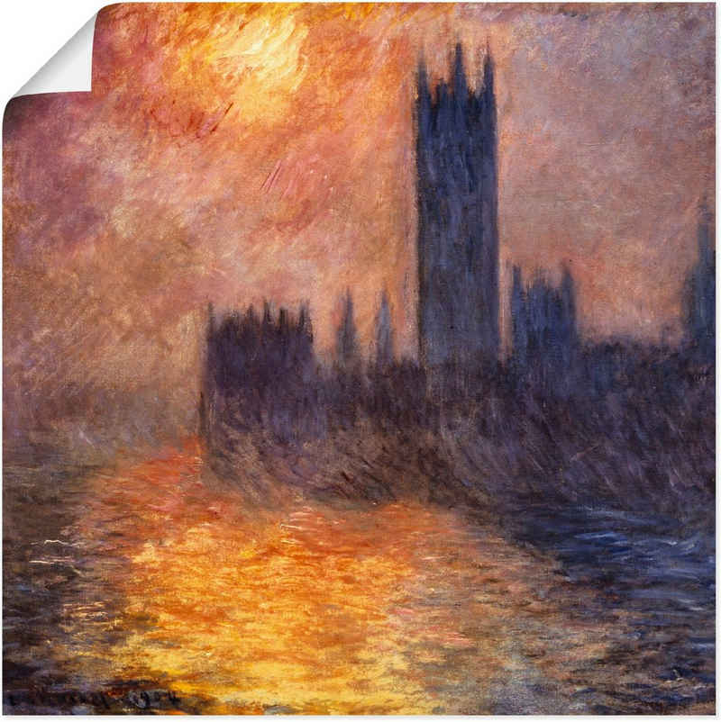 Artland Wandbild »Parlament in London bei Sonnenuntergang«, Sonnenaufgang & -untergang (1 St), als Leinwandbild, Wandaufkleber oder Poster in versch. Größen