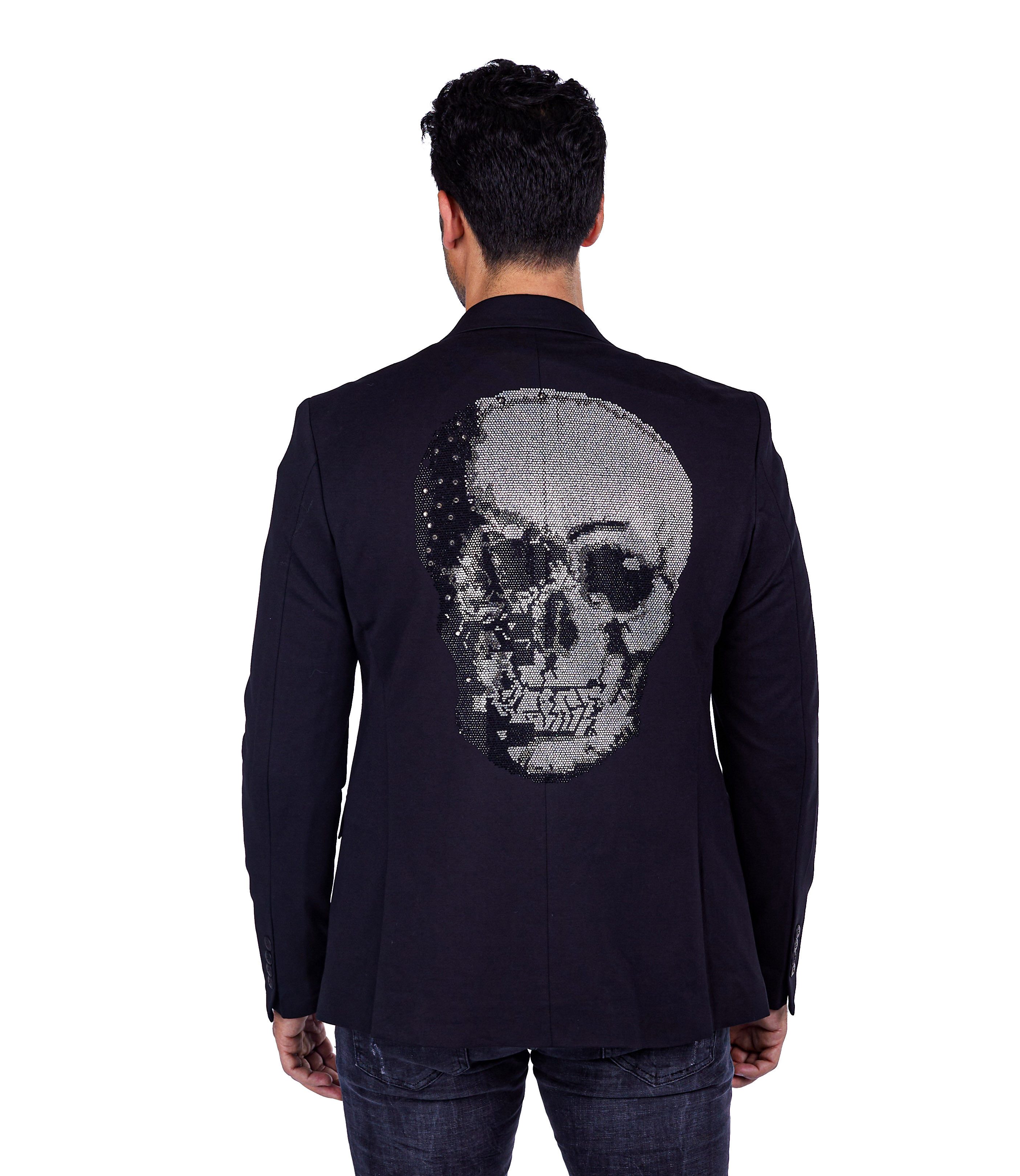 Denim Distriqt Jerseysakko Elegantes Totenkopf Sakko günstig online kaufen