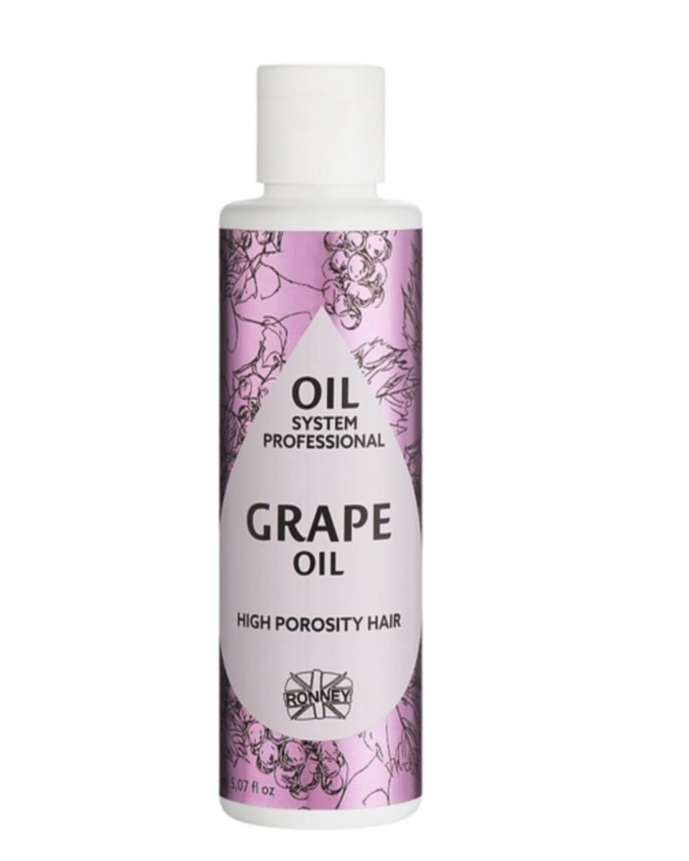 Haaröl Ronney Professional Oil System Grape Öl für Haare mit hoher Porosität, Packung, Nährt und revitalisiert mittelporöses Haar intensiv