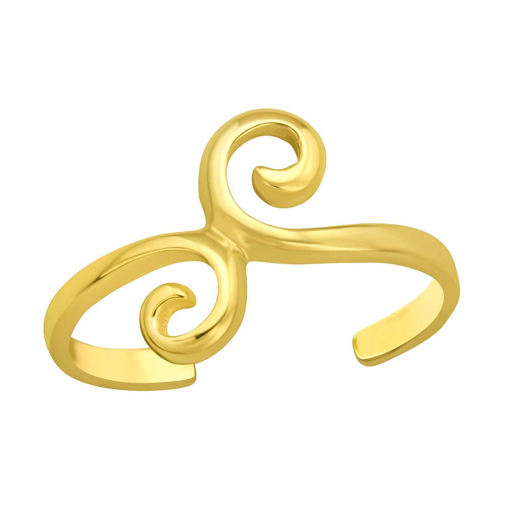 Order & Smile Schmuck Zehenring Zehenring Silber 925: Zehring gold „Spirale“, gestempelt
