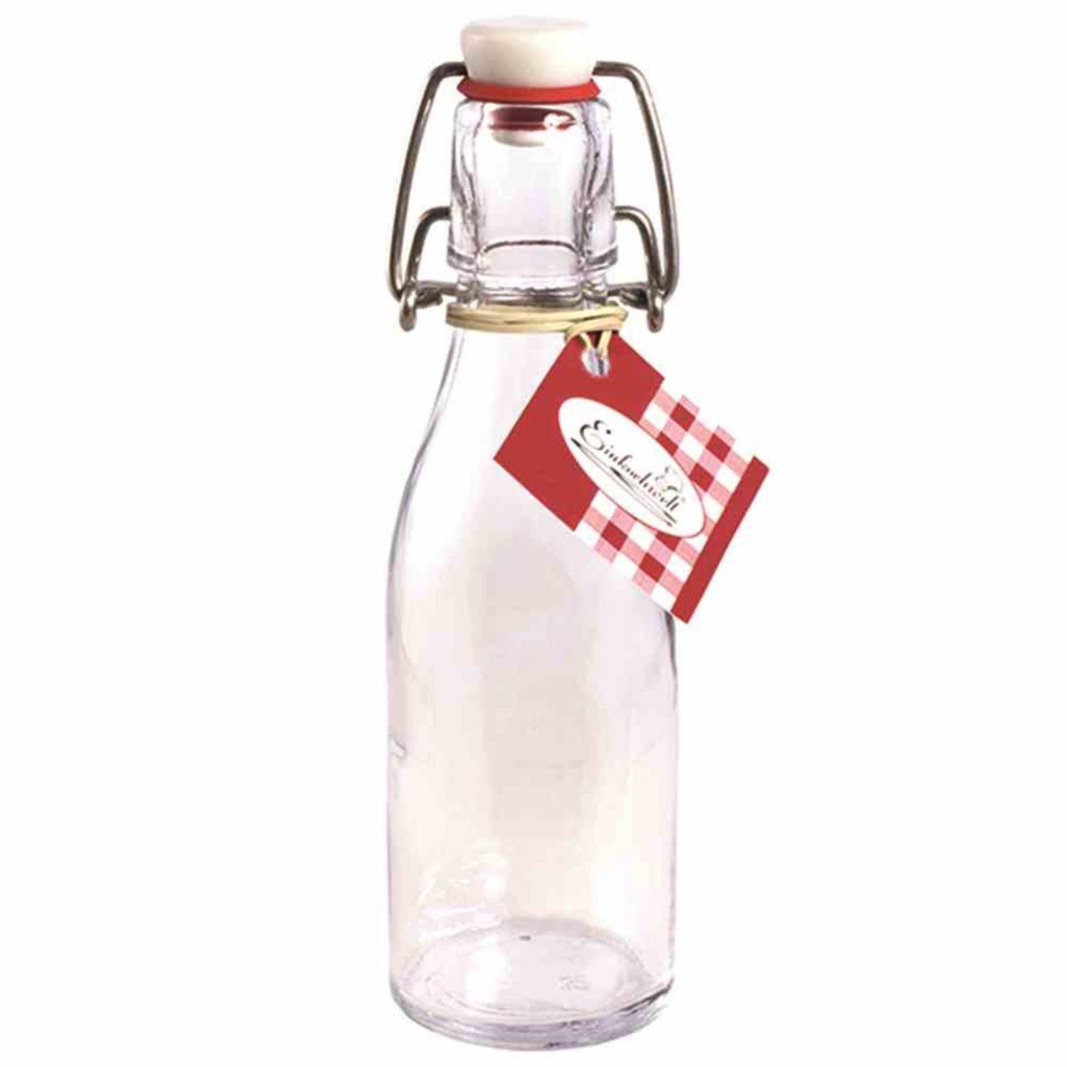 Einkochwelt Vorratsdose Bügelflasche rund 200 ml mit Bügelverschluss, Glas