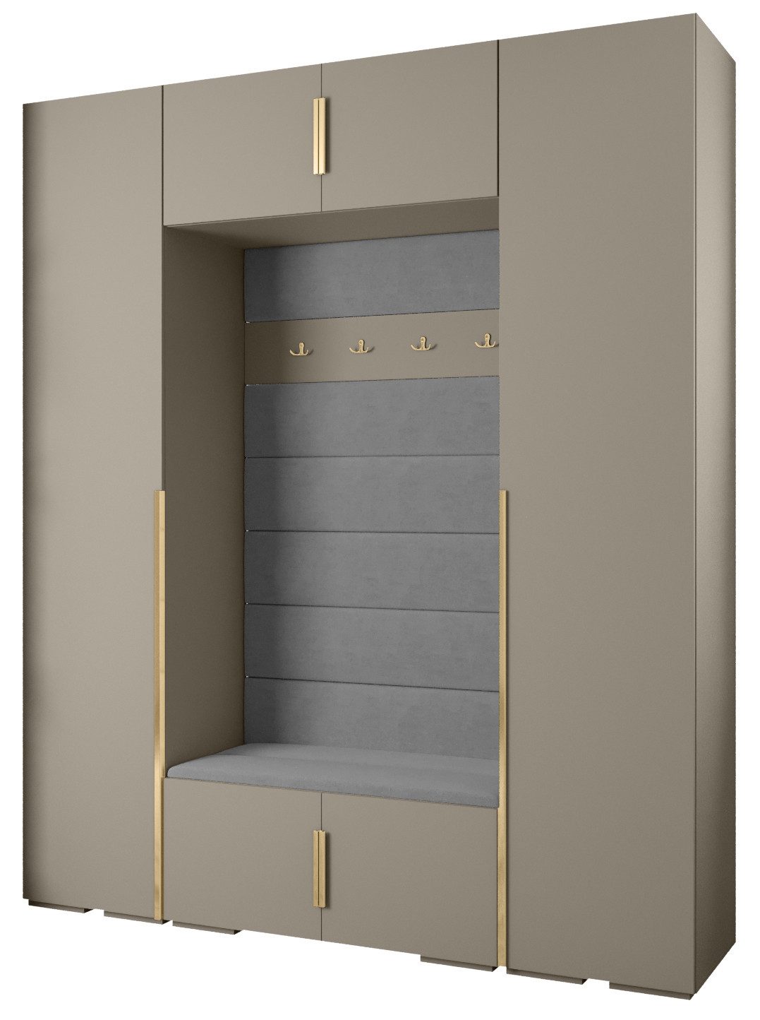 ABIKS MÖBEL Kompaktgarderobe INOVA 1 SATZ 13 Möbelset, Garderobe mit Kleiderstange und Regalen
