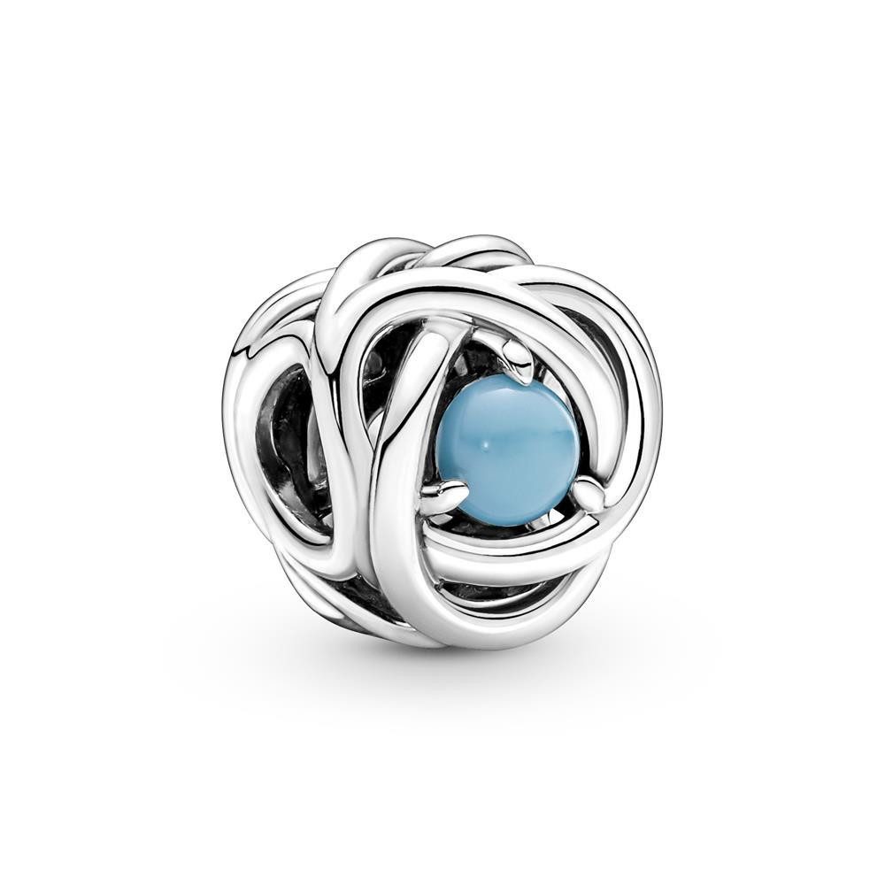 Charm-Einhänger Dezember Ewigkeitskreis Charm von PANDORA, 925er Silber, Kristall