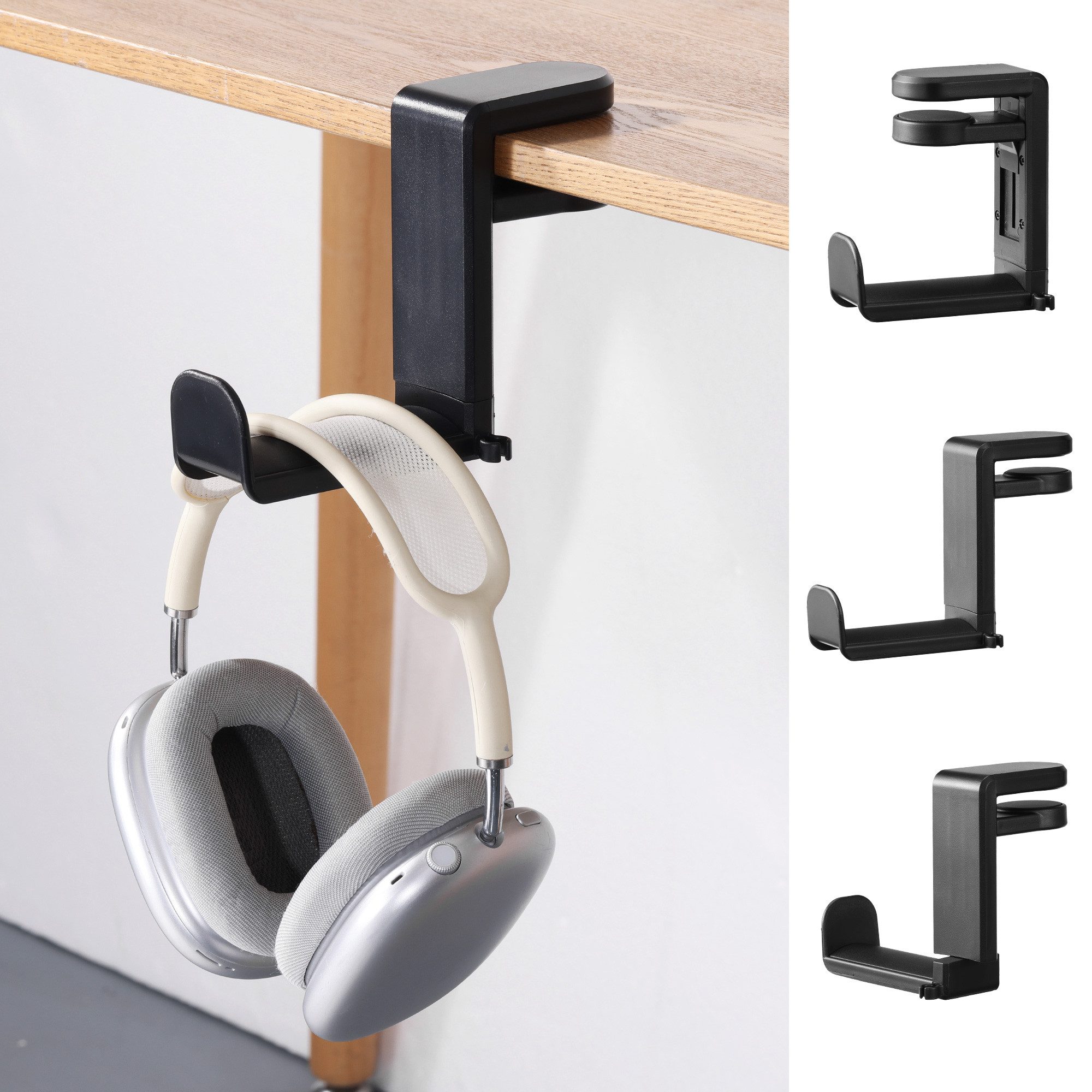 kwmobile Kopfhörer-Schutzhülle Kunststoff Kopfhörer Halter für Headset / Overear headphone, Kopfhörer Halterung Kopfhörerhalter Headset Halter Schreibtisch