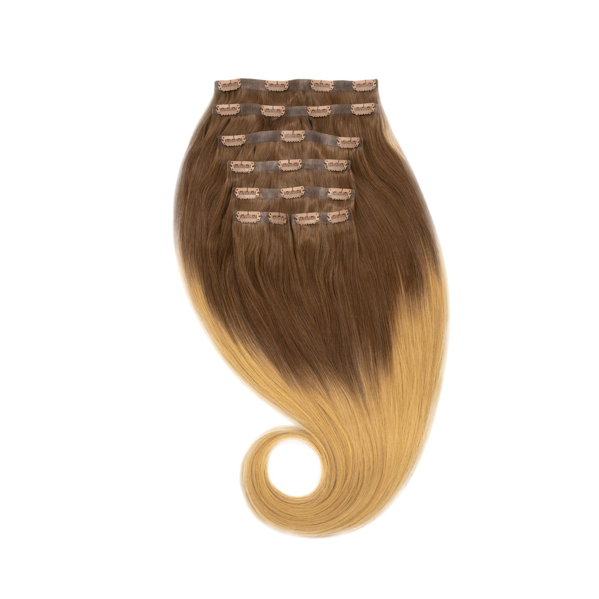 Global Extend Echthaar-Extension Clip-in-Extensions nahtlos #06/15 ombré | Haarverlängerungen