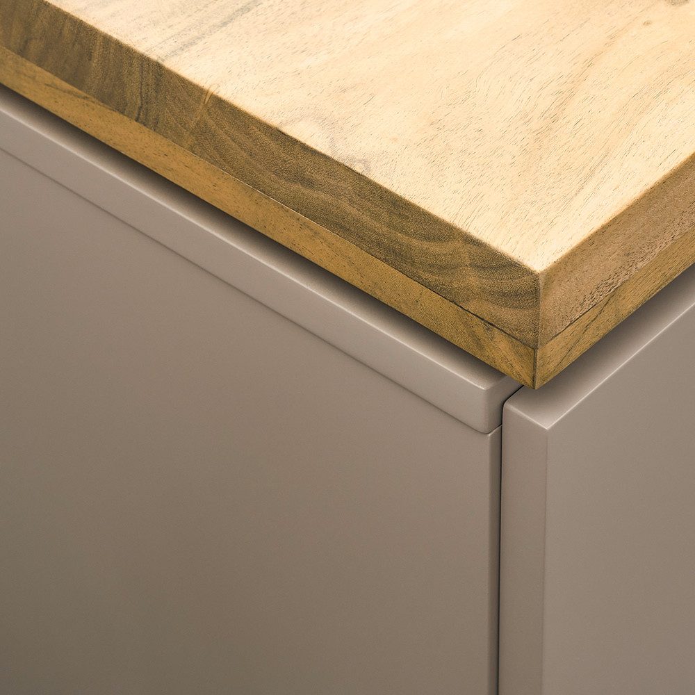 Lomadox Lowboard PALMAS-05, grau Akazie Massivholz massiv 200x56,5x40 cm