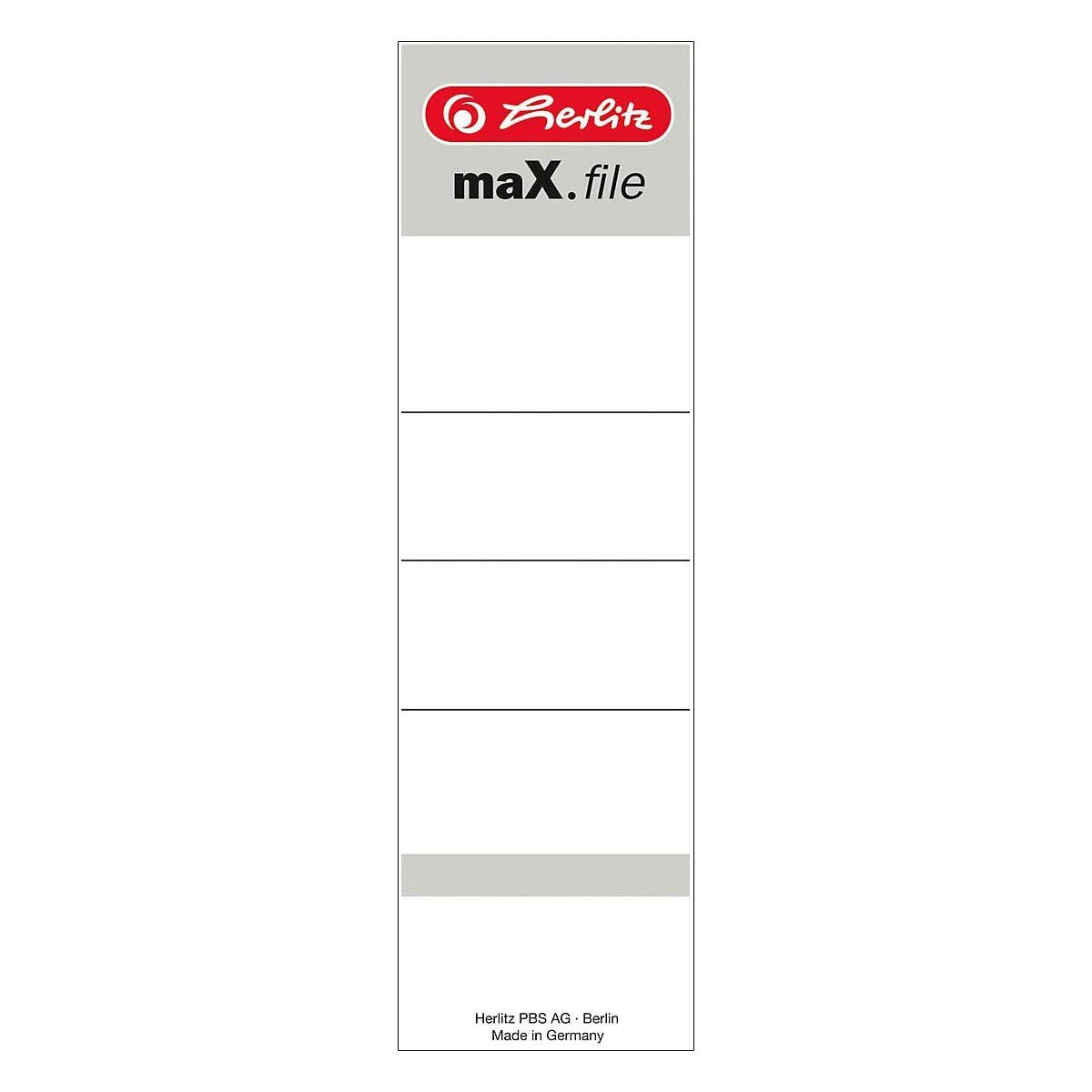 Herlitz Etiketten herlitz Ordnerrücken-Einsteckschilder maX.file, 54 x 190 mm