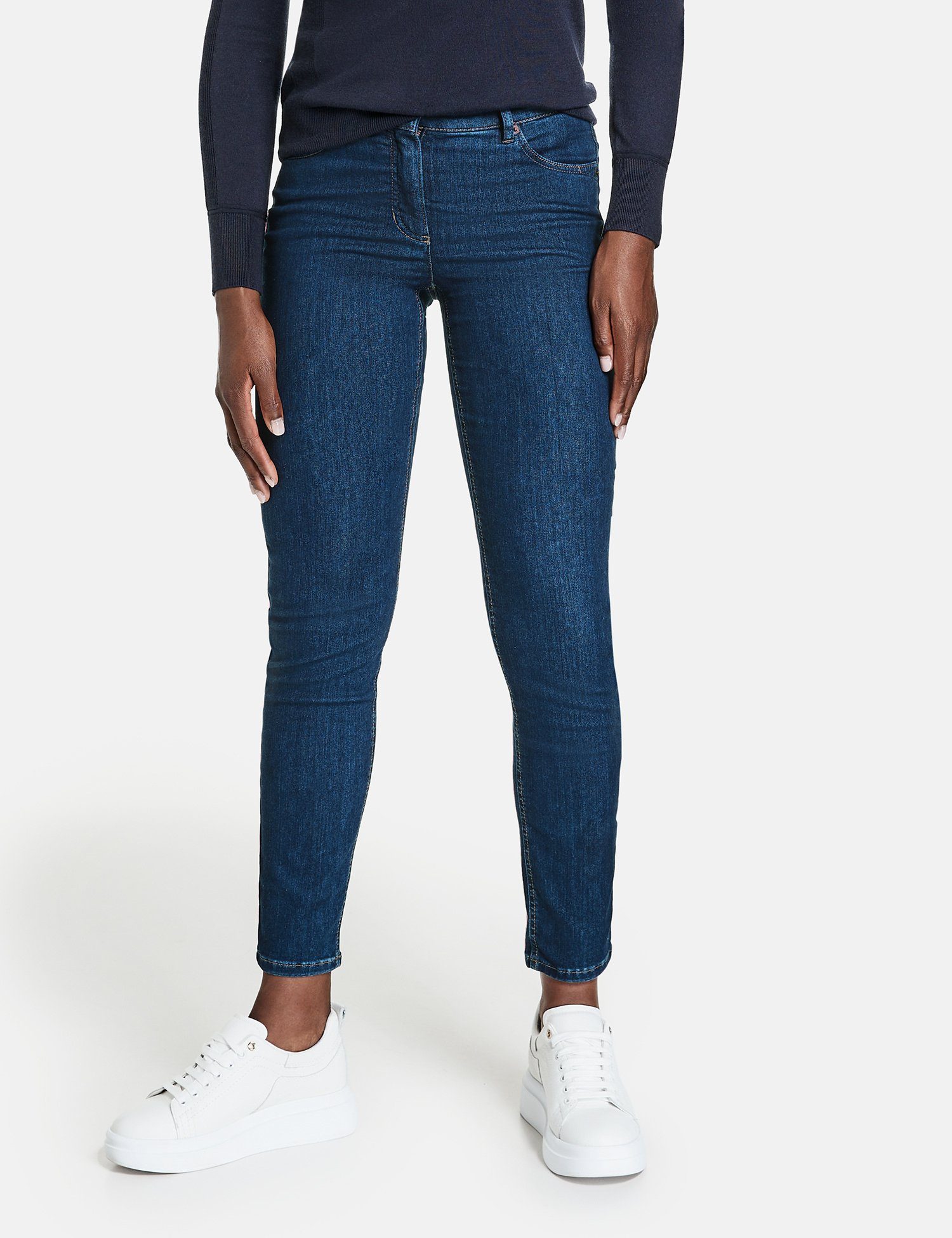 GERRY WEBER Stretch-Jeans 5-Pocket Jeans Best4me Skinny Blue Denim