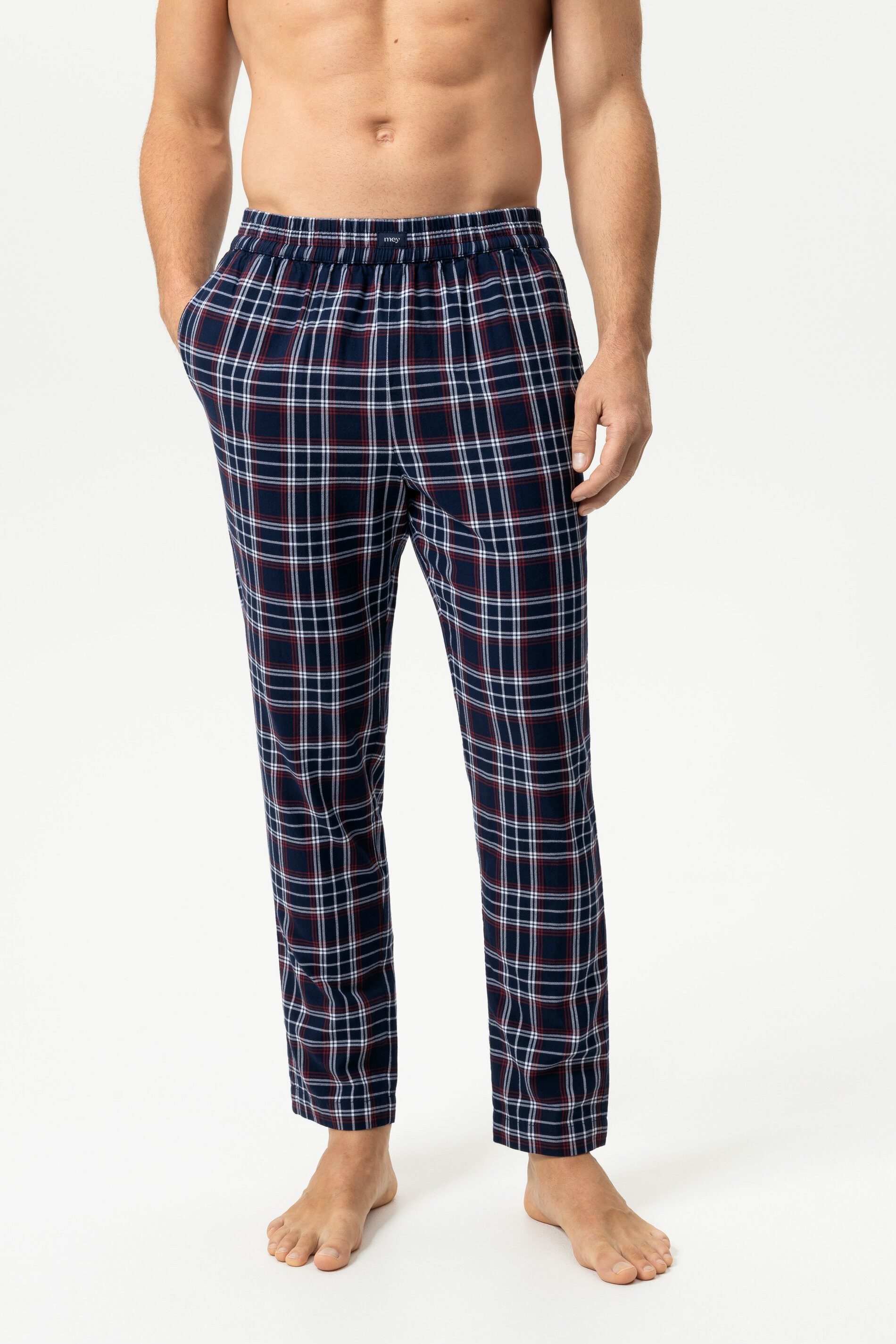 Mey Schlafhose Mey Hose lang Serie Flanadian Gestreift Hose (1-tlg) Lange Pyjamahose, kariert, reine Baumwolle